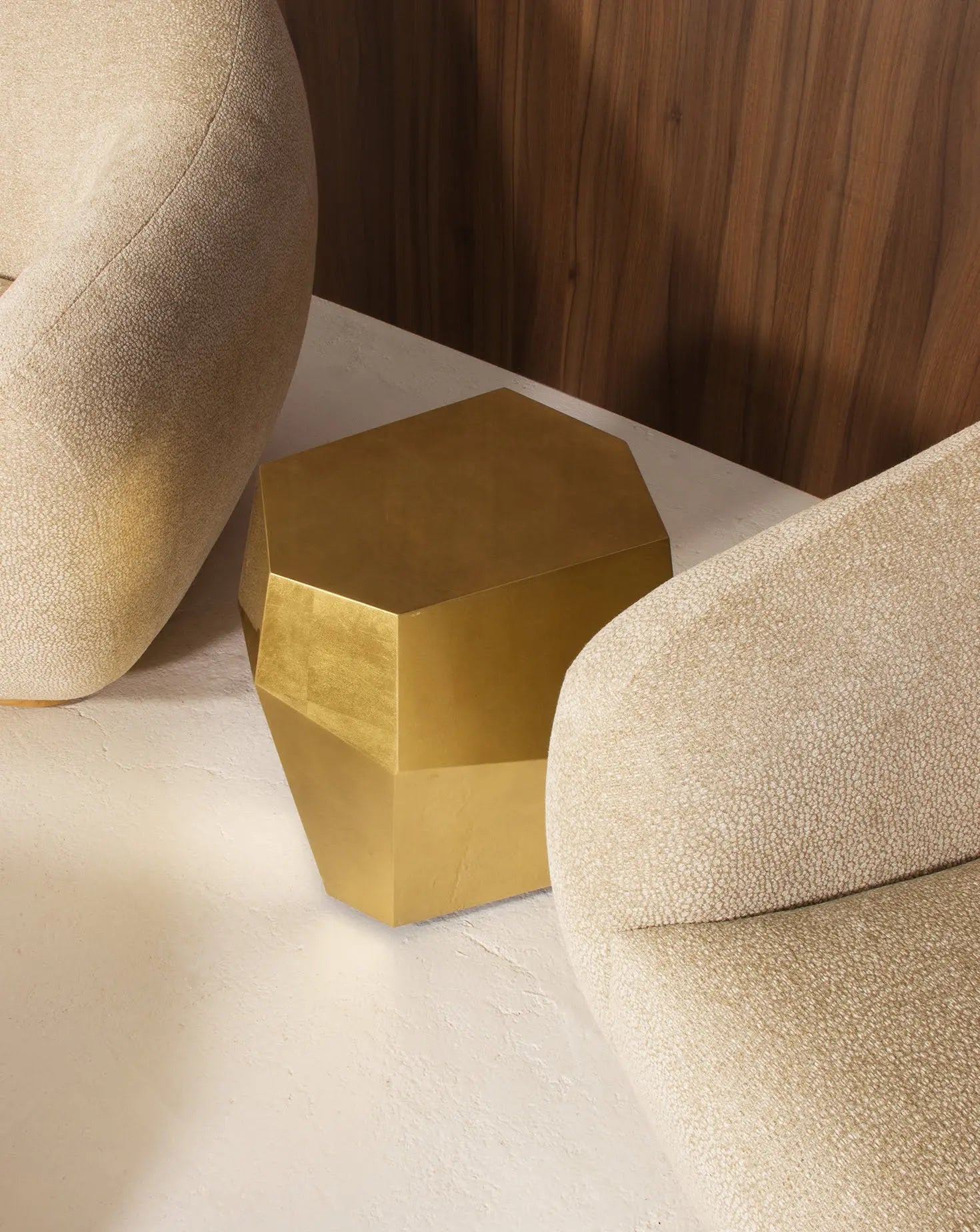 Curved Oak Base Award-Winning Upholstered Armchair