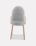 Grey Velvet Rose-Gold Leg Sculptural Dining Chair