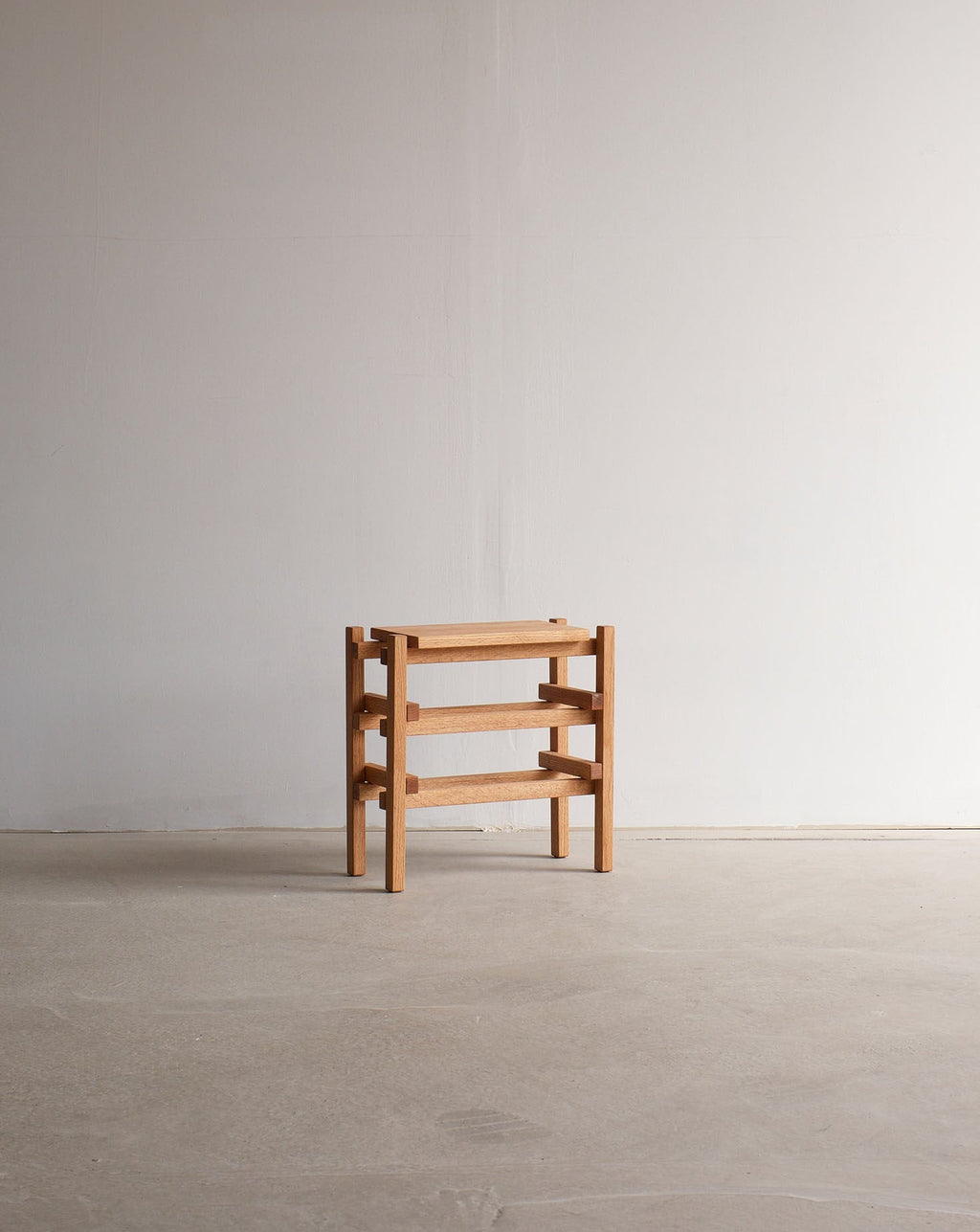 Solid Oak Natural Finish Accent Stool