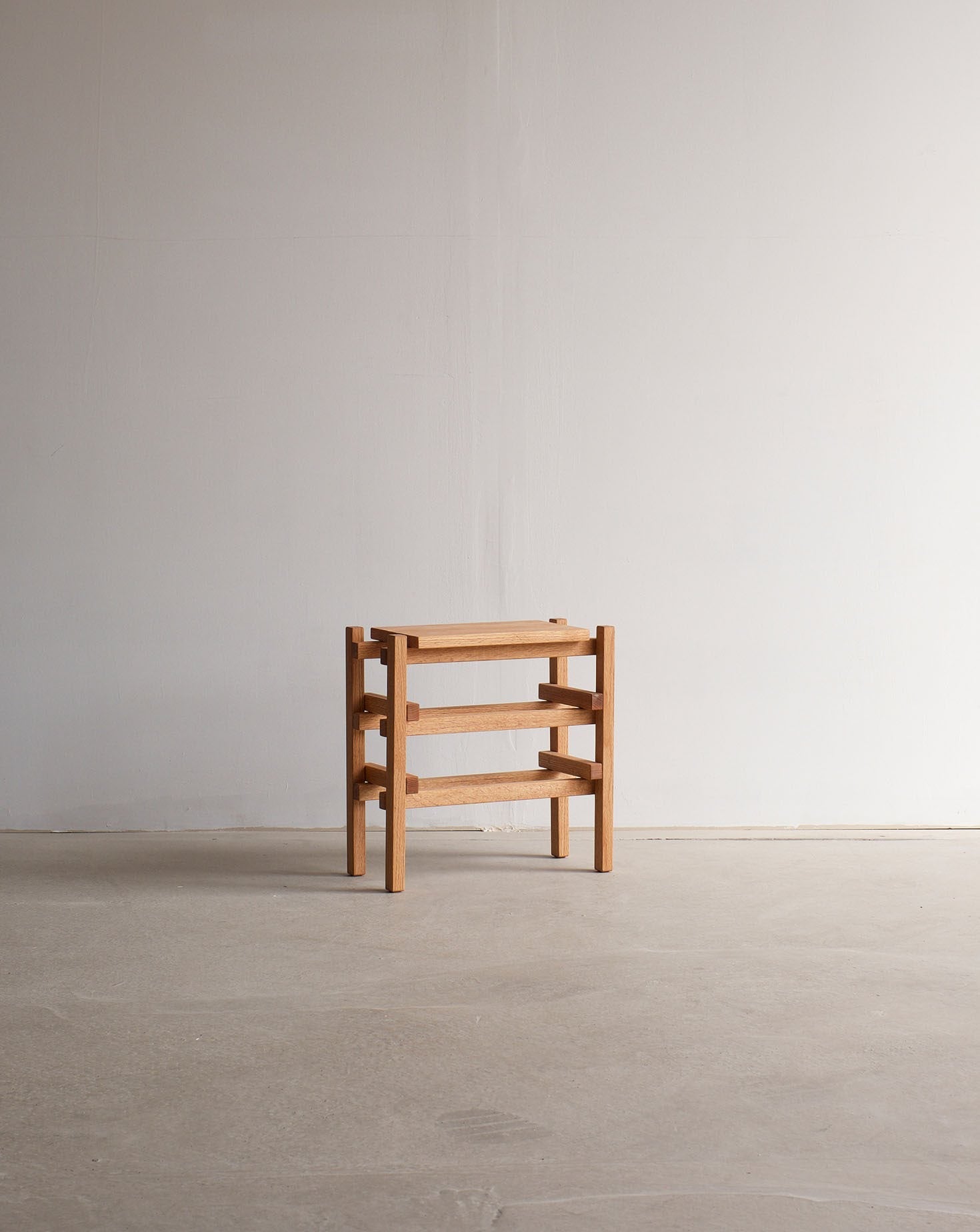 Solid Oak Natural Finish Accent Stool