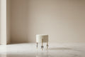 Brass Frame Marble Leg Round Pouf