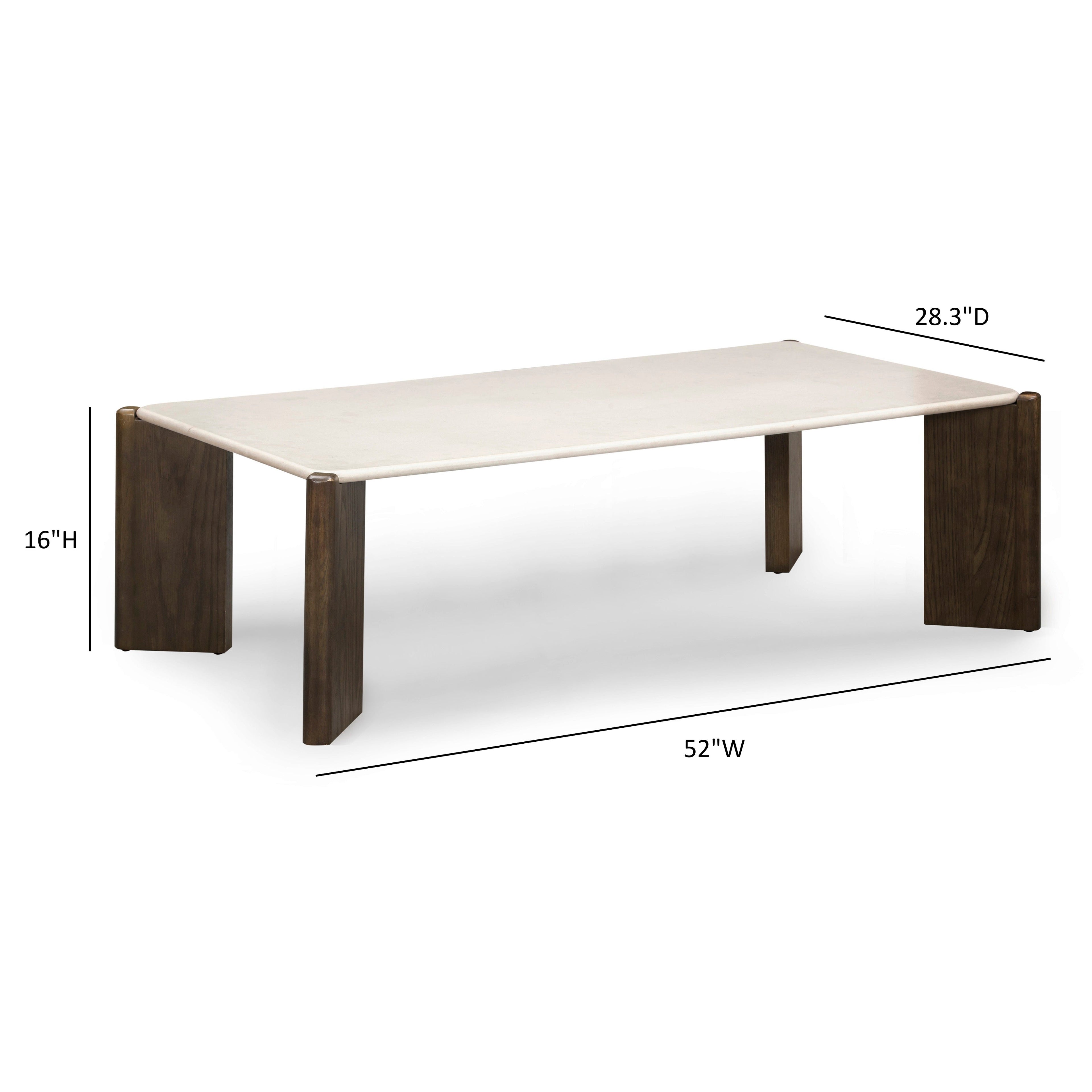52 Cream Quartz Rectangular Coffee Table