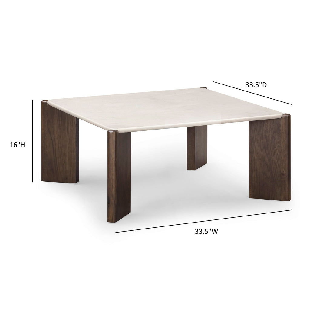 33.5 Cream Quartz Square Coffee Table