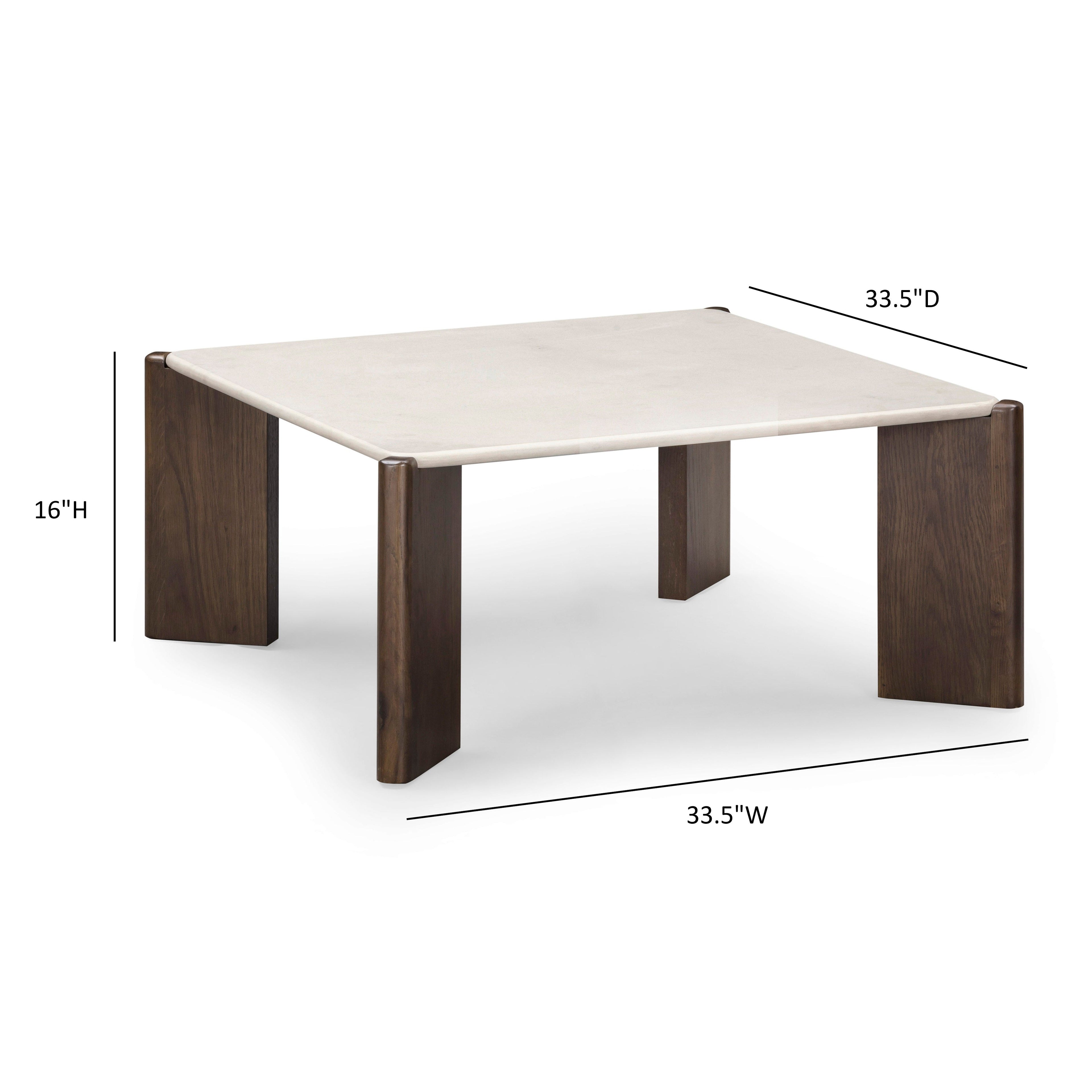 33.5 Cream Quartz Square Coffee Table