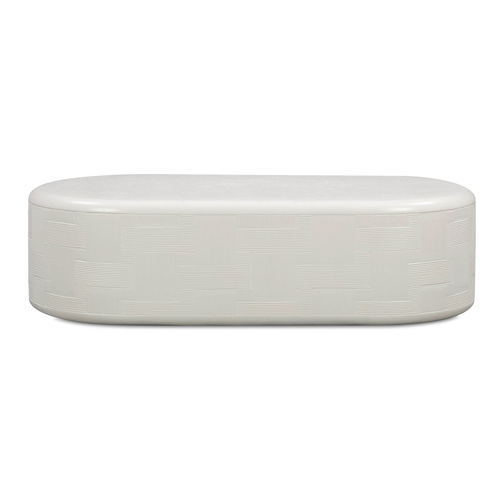 55 Indoor/Outdoor Concrete Rounded Coffee Table