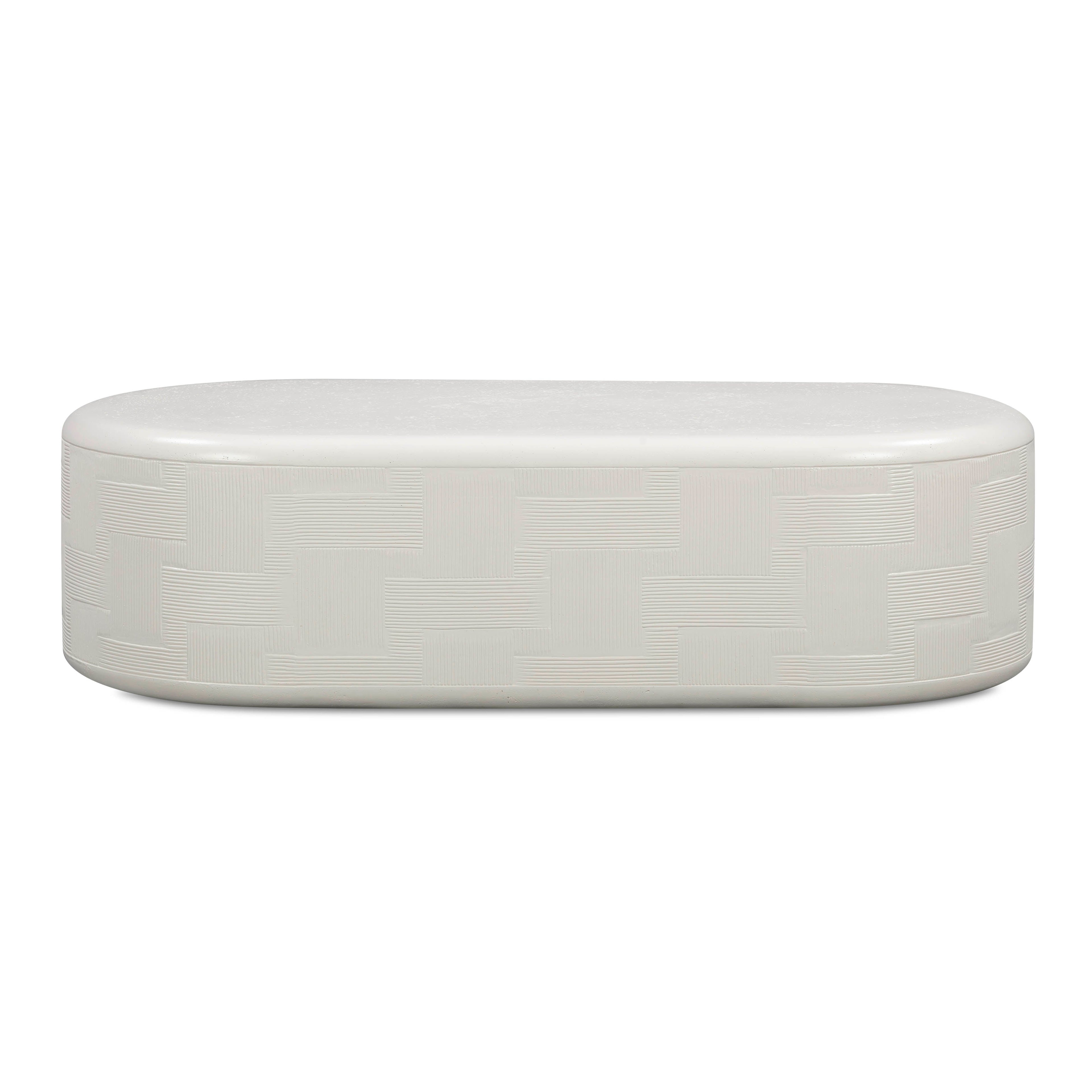 55 Indoor/Outdoor Concrete Rounded Coffee Table
