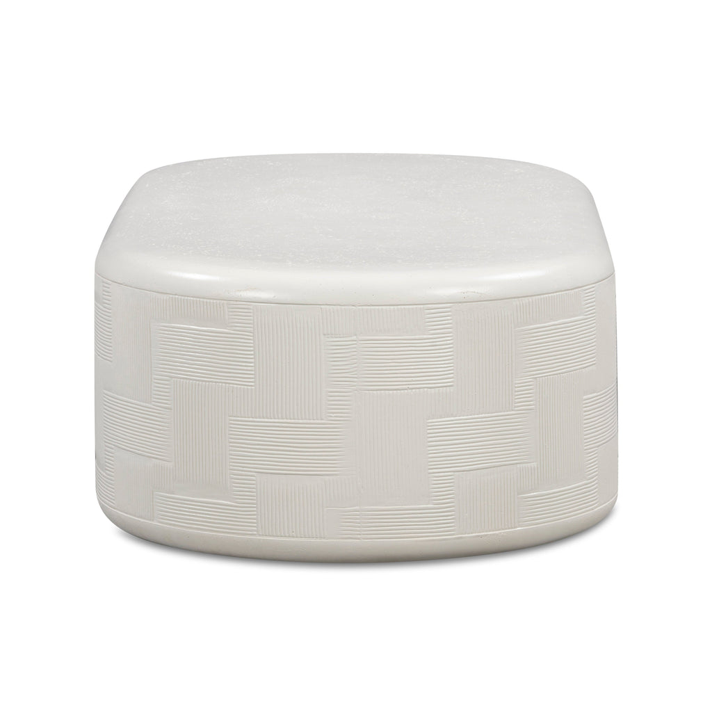 55 Indoor/Outdoor Concrete Rounded Coffee Table