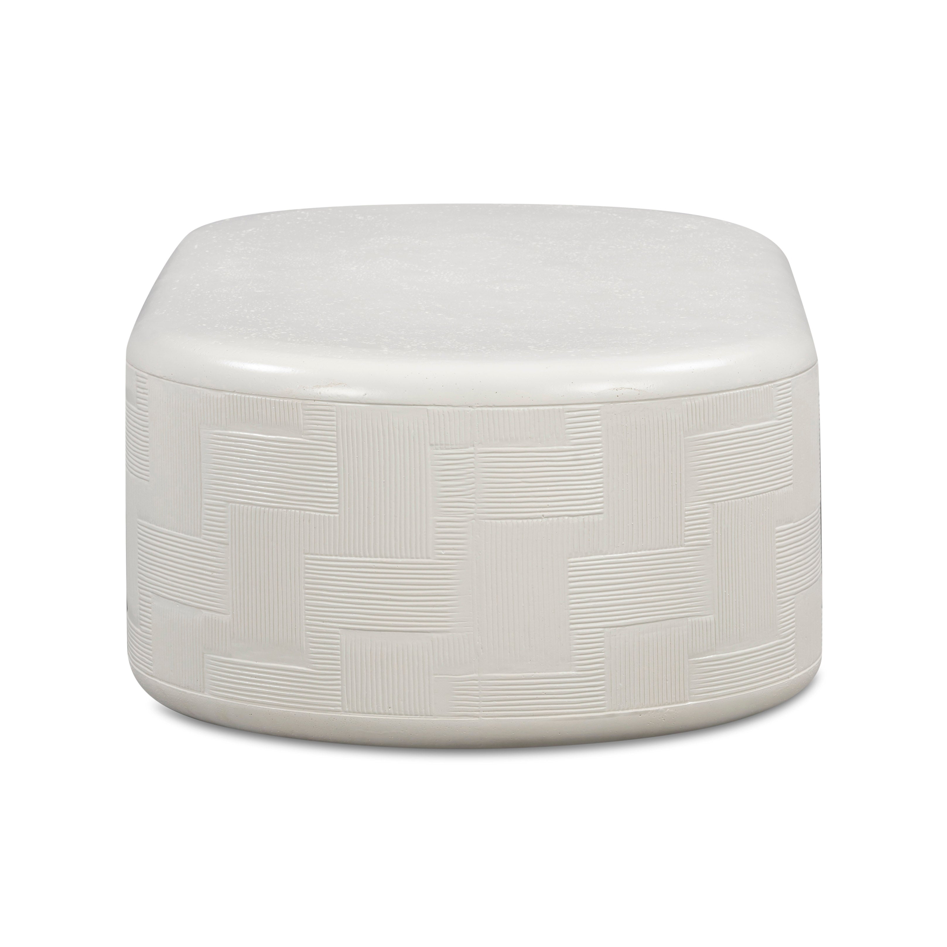 55 Indoor/Outdoor Concrete Rounded Coffee Table