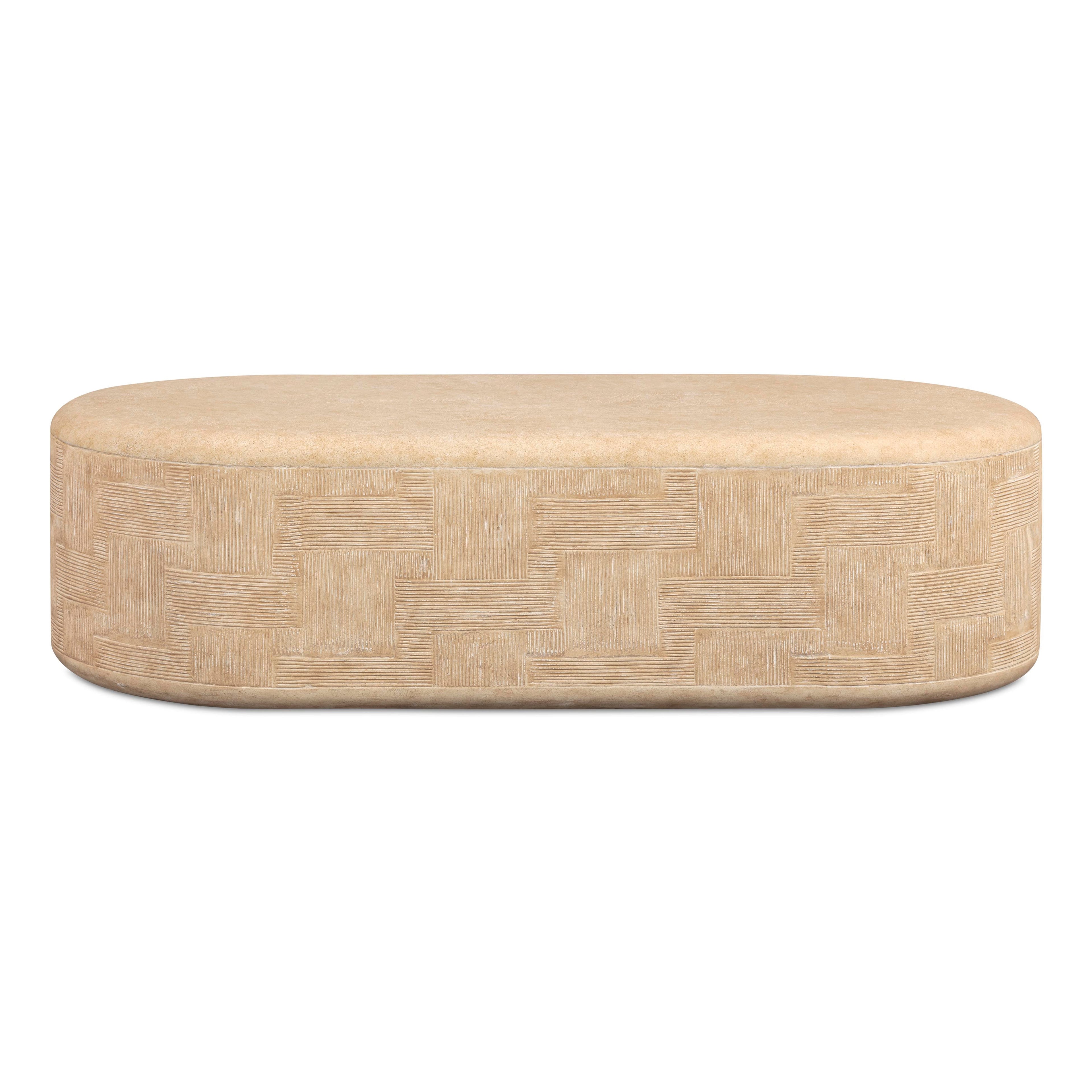 55 Indoor/Outdoor Concrete Rounded Coffee Table