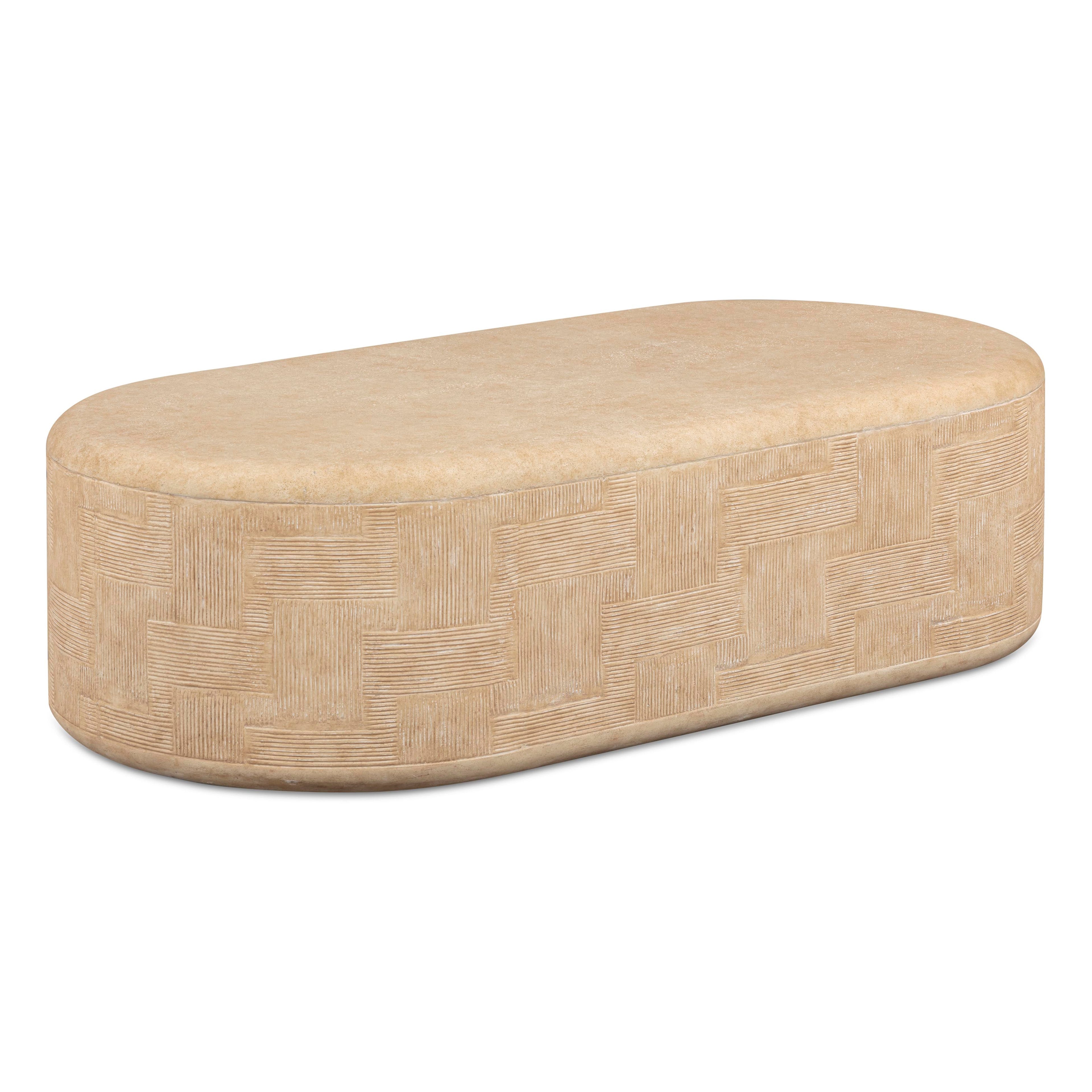 55 Indoor/Outdoor Concrete Rounded Coffee Table