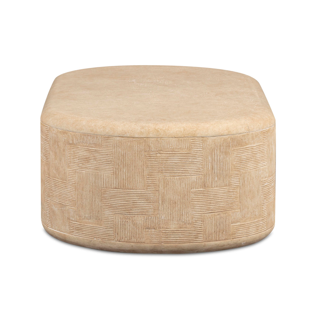 55 Indoor/Outdoor Concrete Rounded Coffee Table