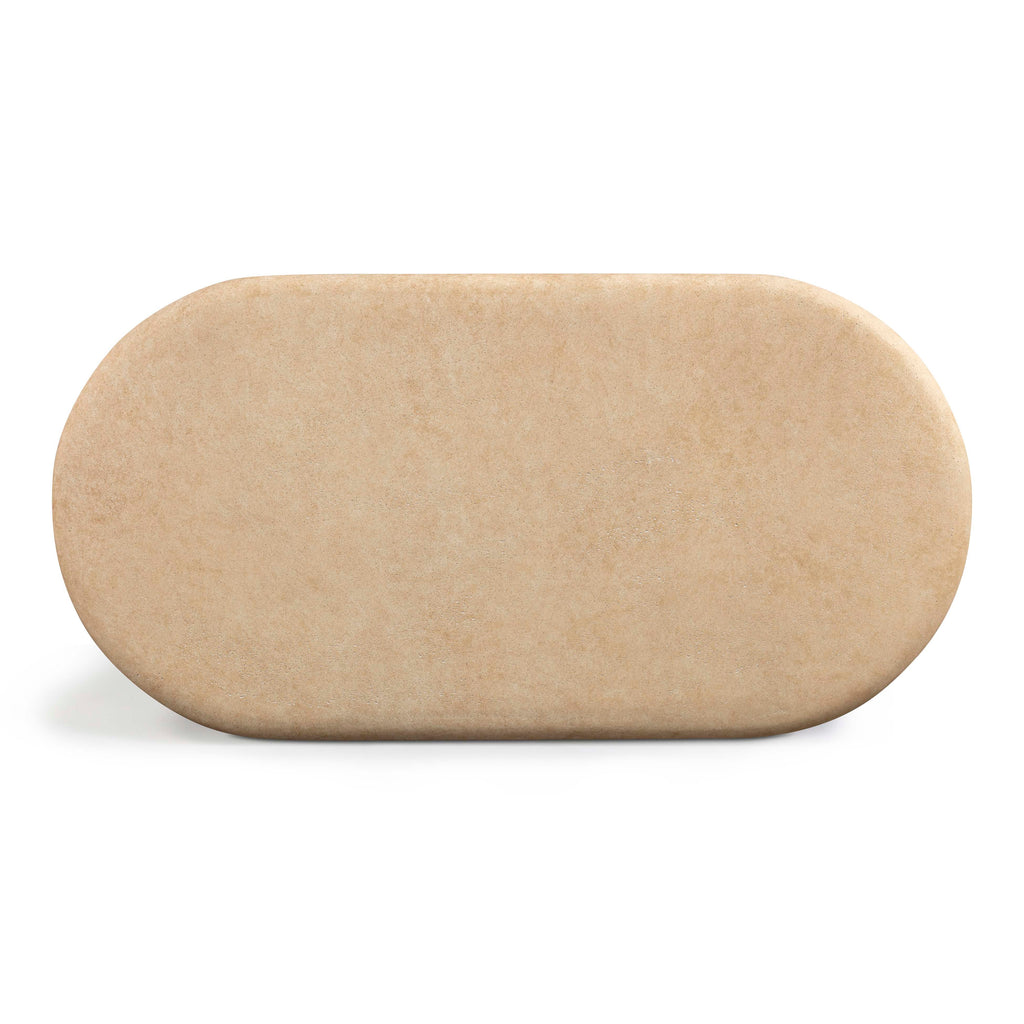 55 Indoor/Outdoor Concrete Rounded Coffee Table