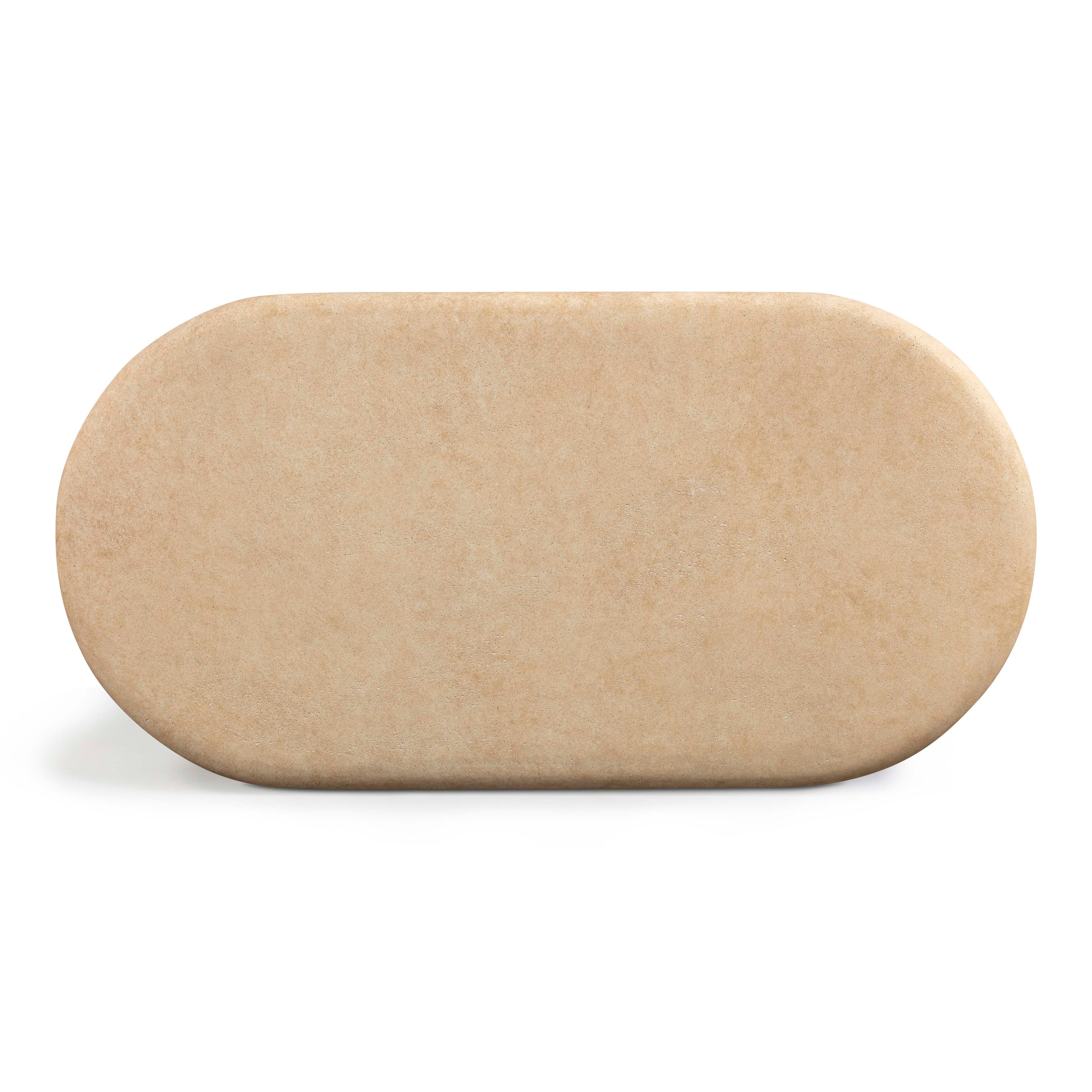 55 Indoor/Outdoor Concrete Rounded Coffee Table