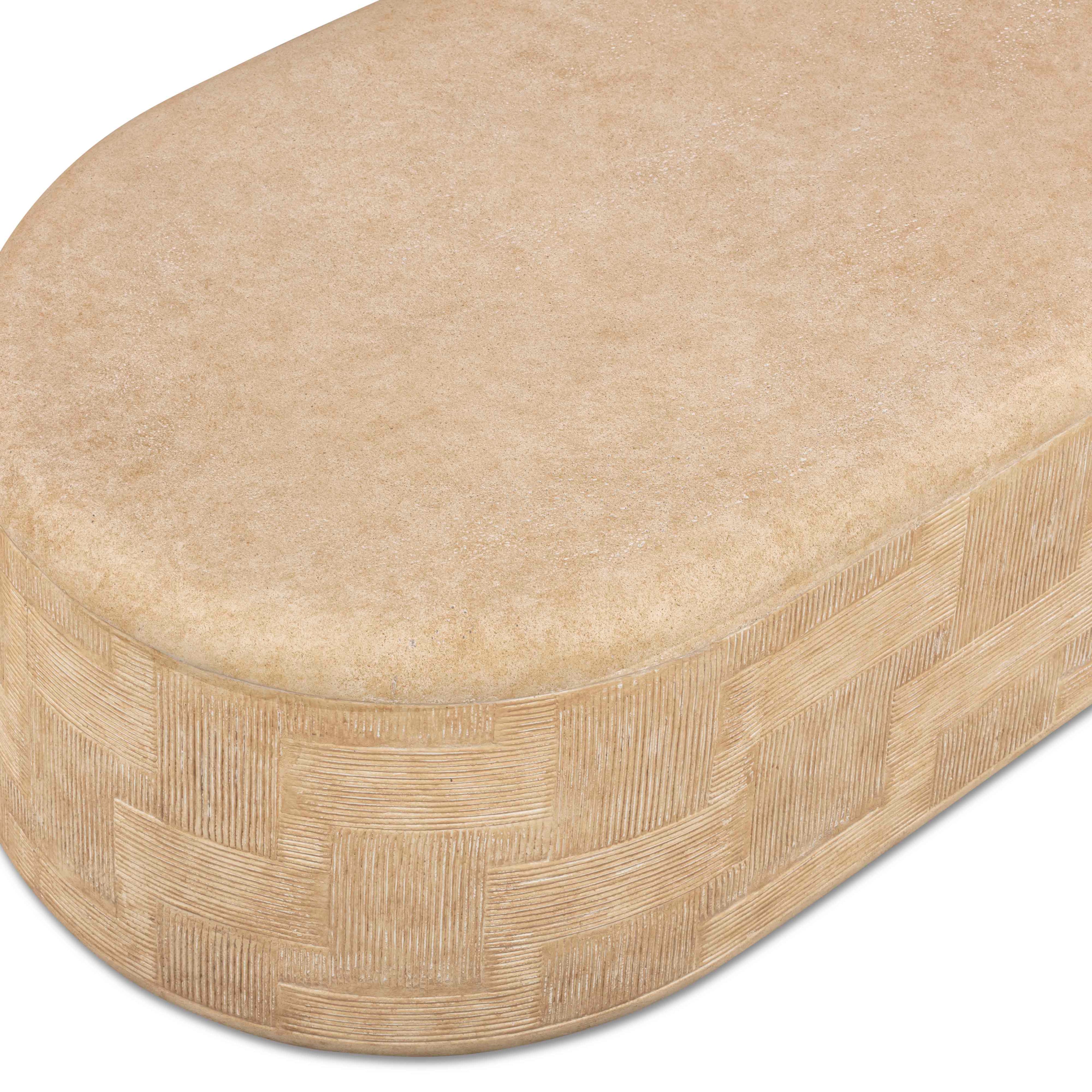 55 Indoor/Outdoor Concrete Rounded Coffee Table
