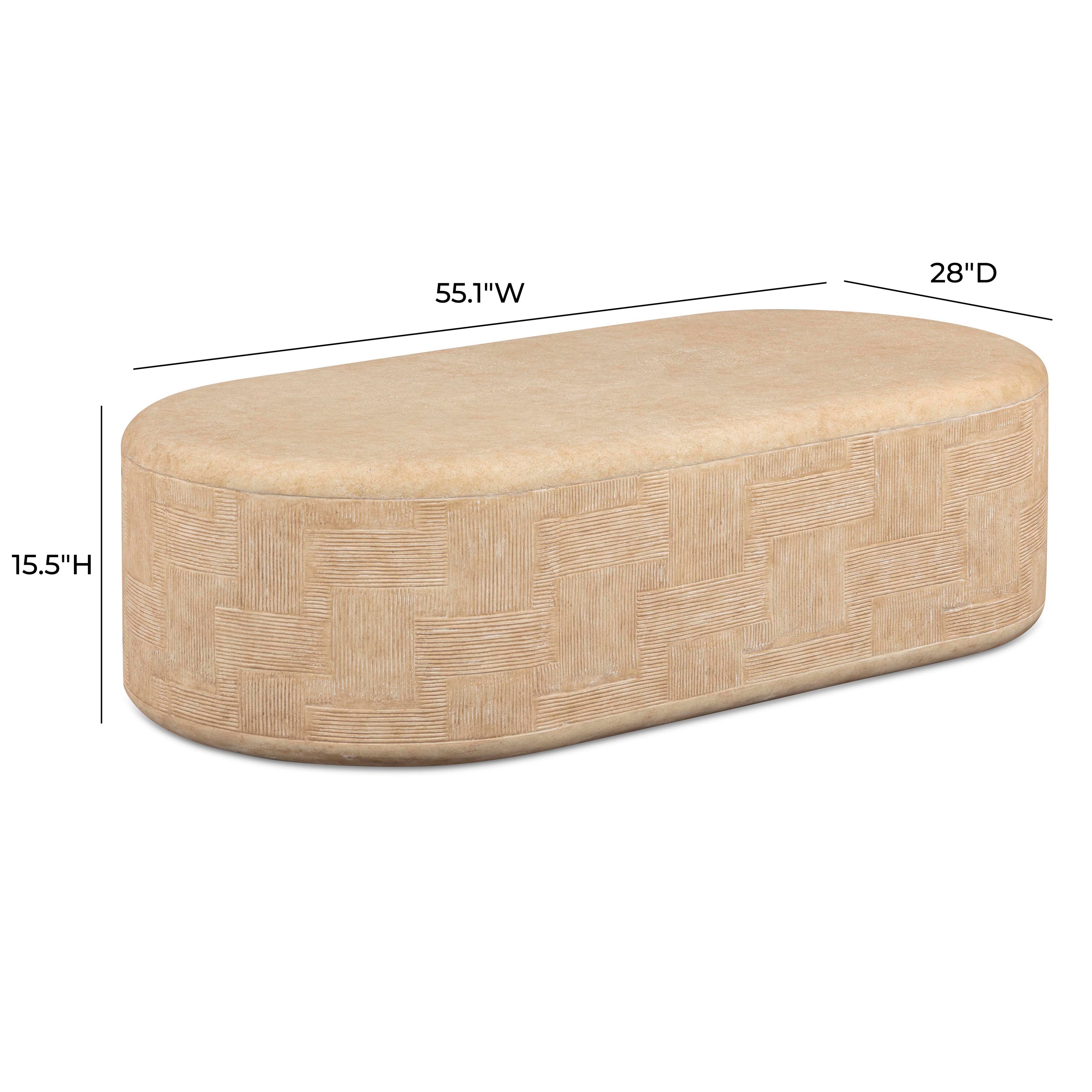 55 Indoor/Outdoor Concrete Rounded Coffee Table