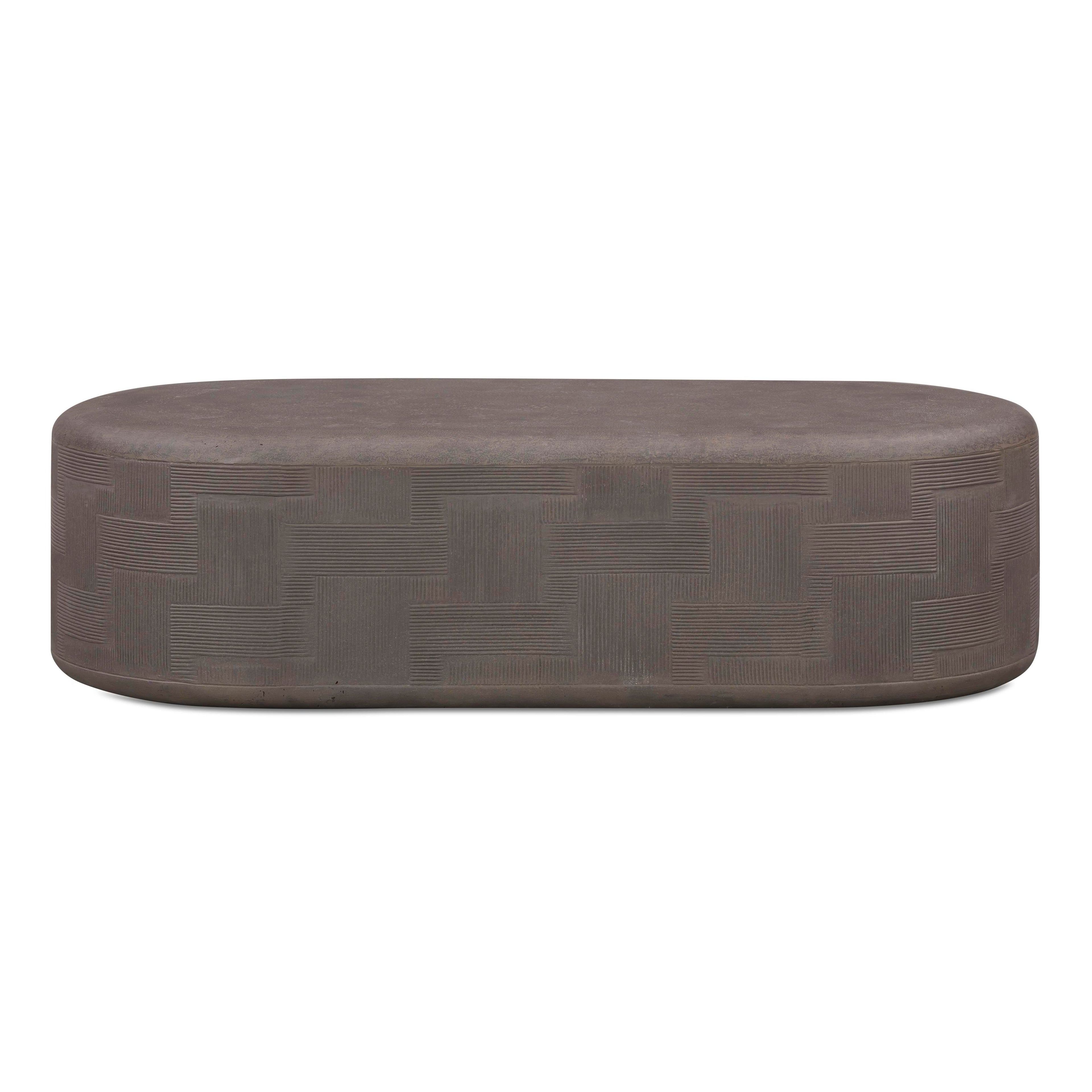 55 Indoor/Outdoor Concrete Rounded Coffee Table