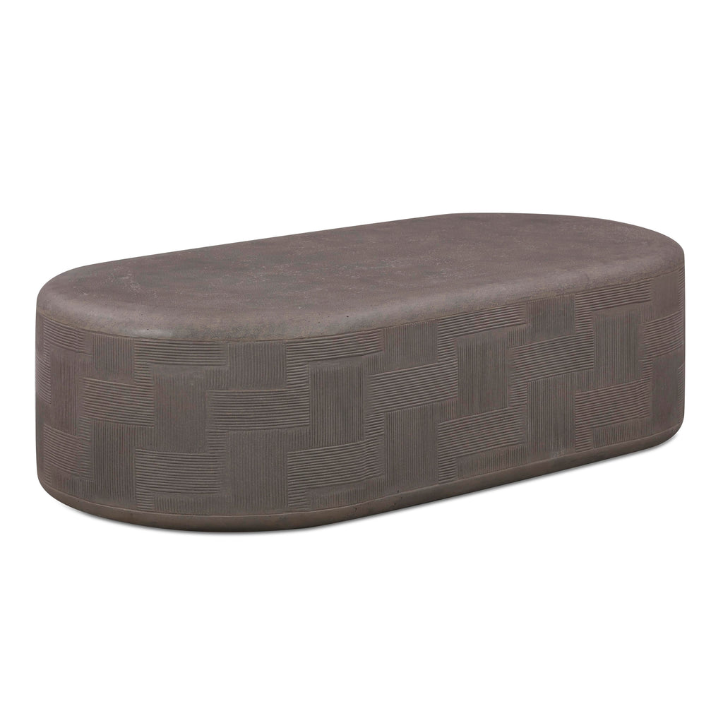 55 Indoor/Outdoor Concrete Rounded Coffee Table