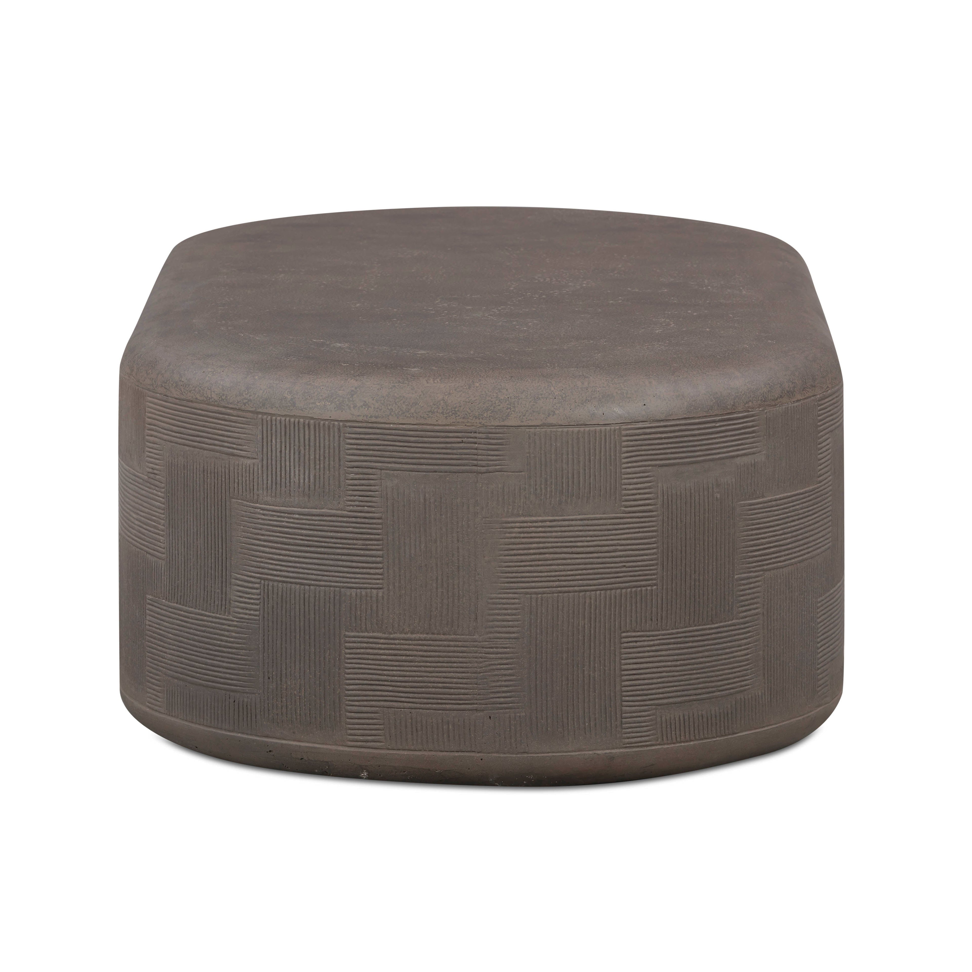 55 Indoor/Outdoor Concrete Rounded Coffee Table