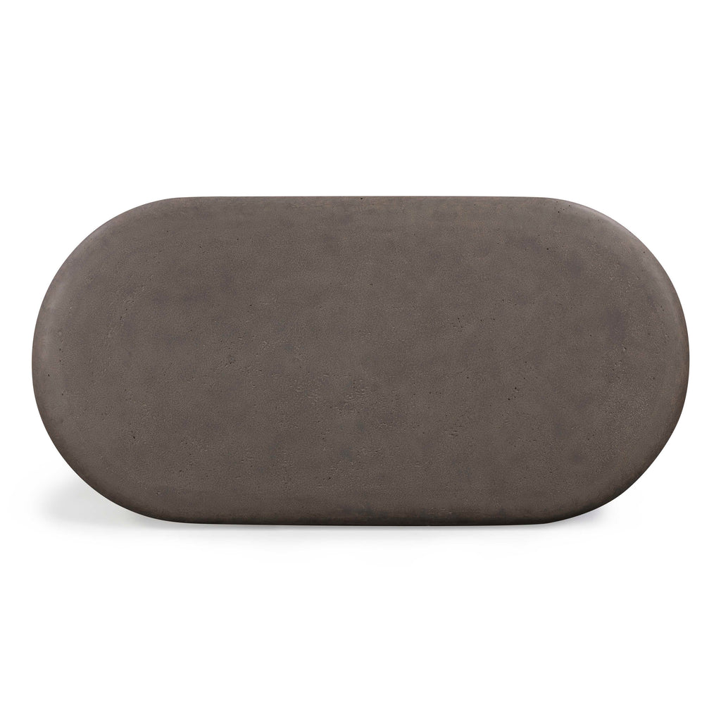 55 Indoor/Outdoor Concrete Rounded Coffee Table