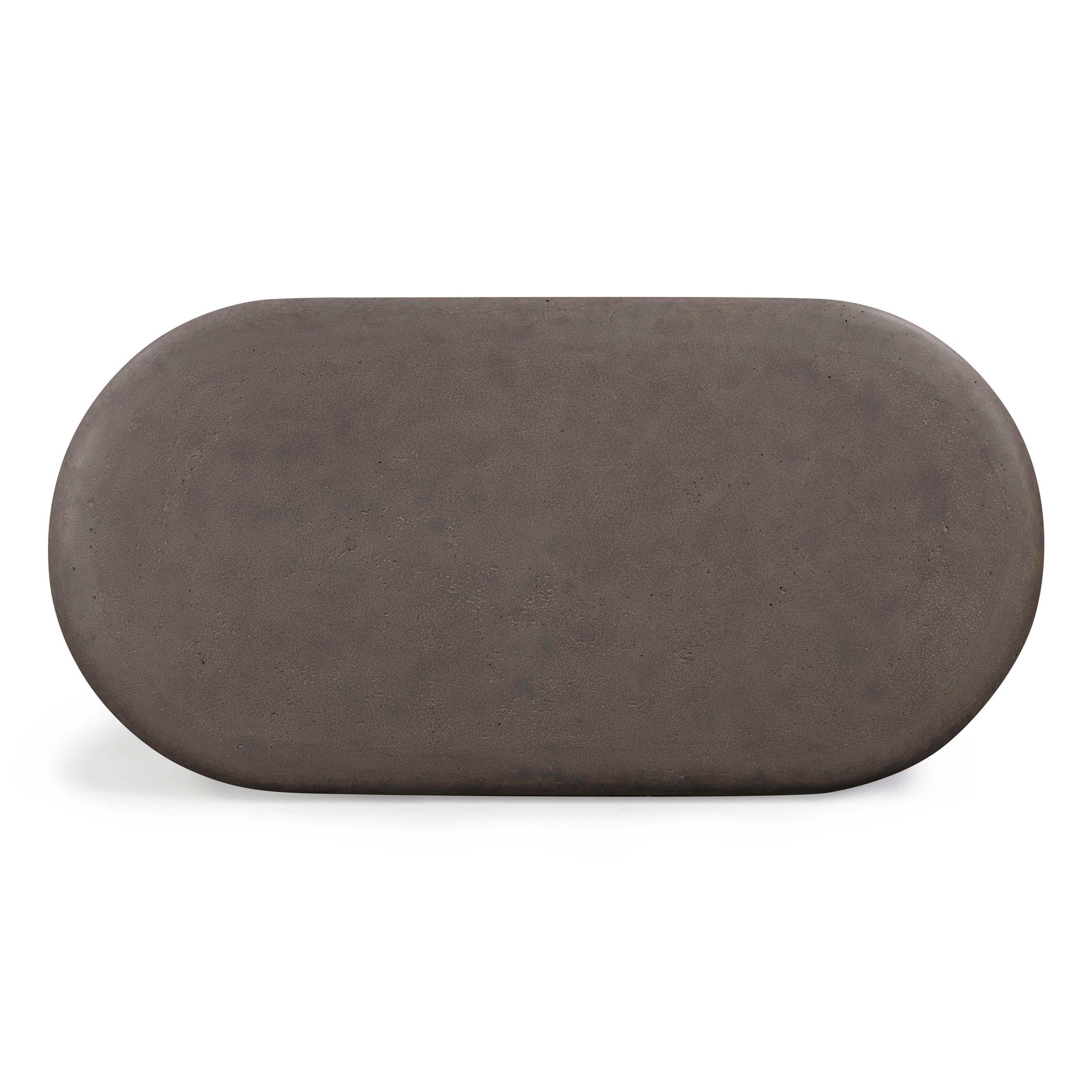 55 Indoor/Outdoor Concrete Rounded Coffee Table
