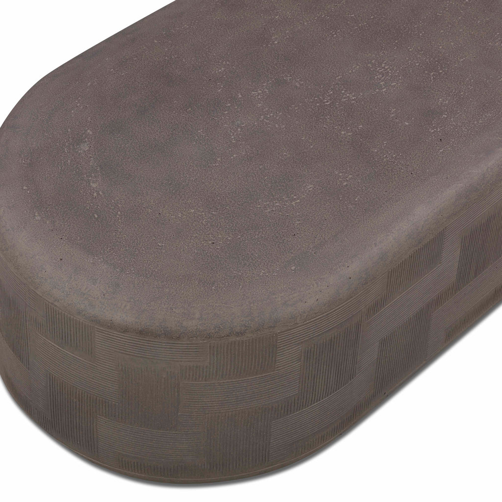 55 Indoor/Outdoor Concrete Rounded Coffee Table