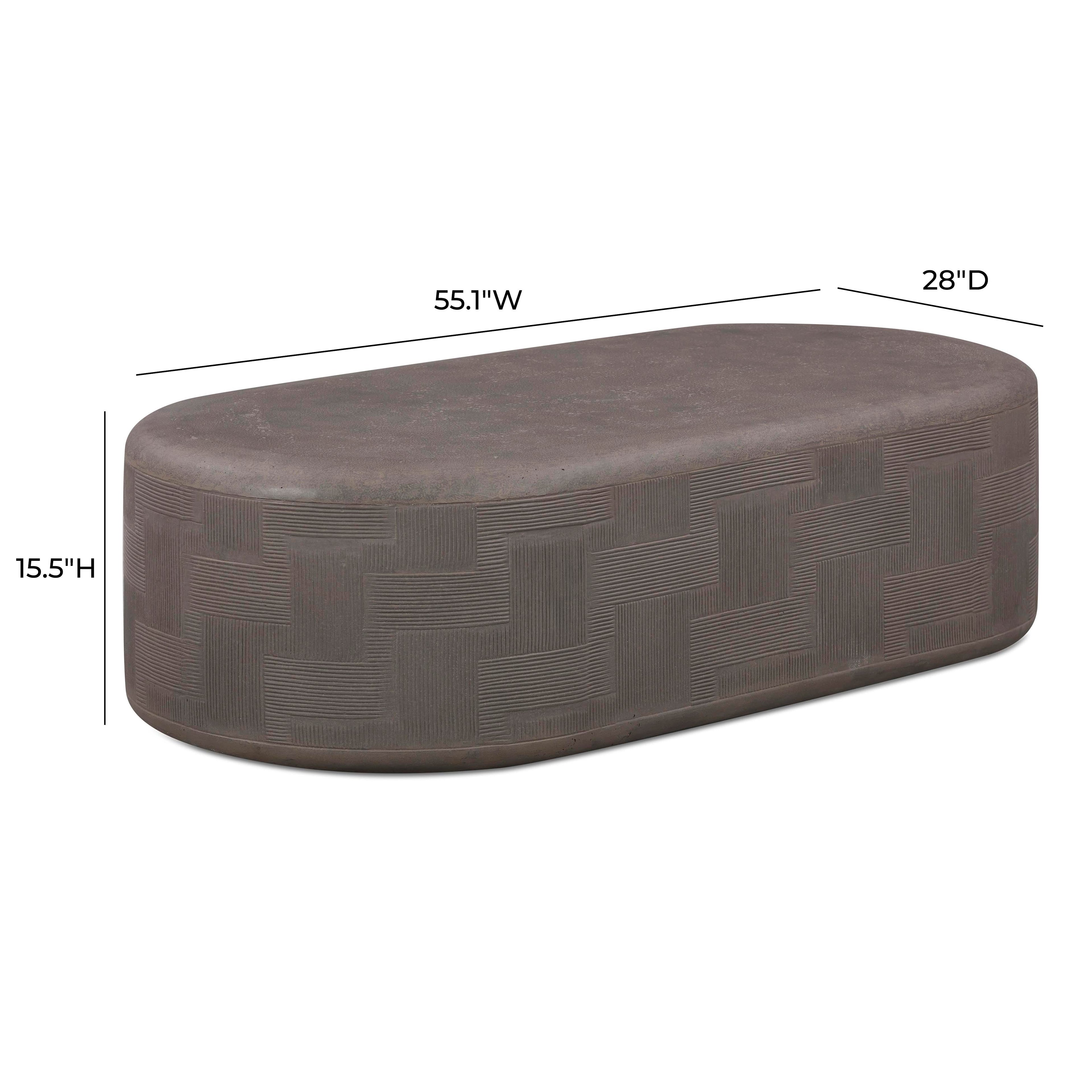 55 Indoor/Outdoor Concrete Rounded Coffee Table