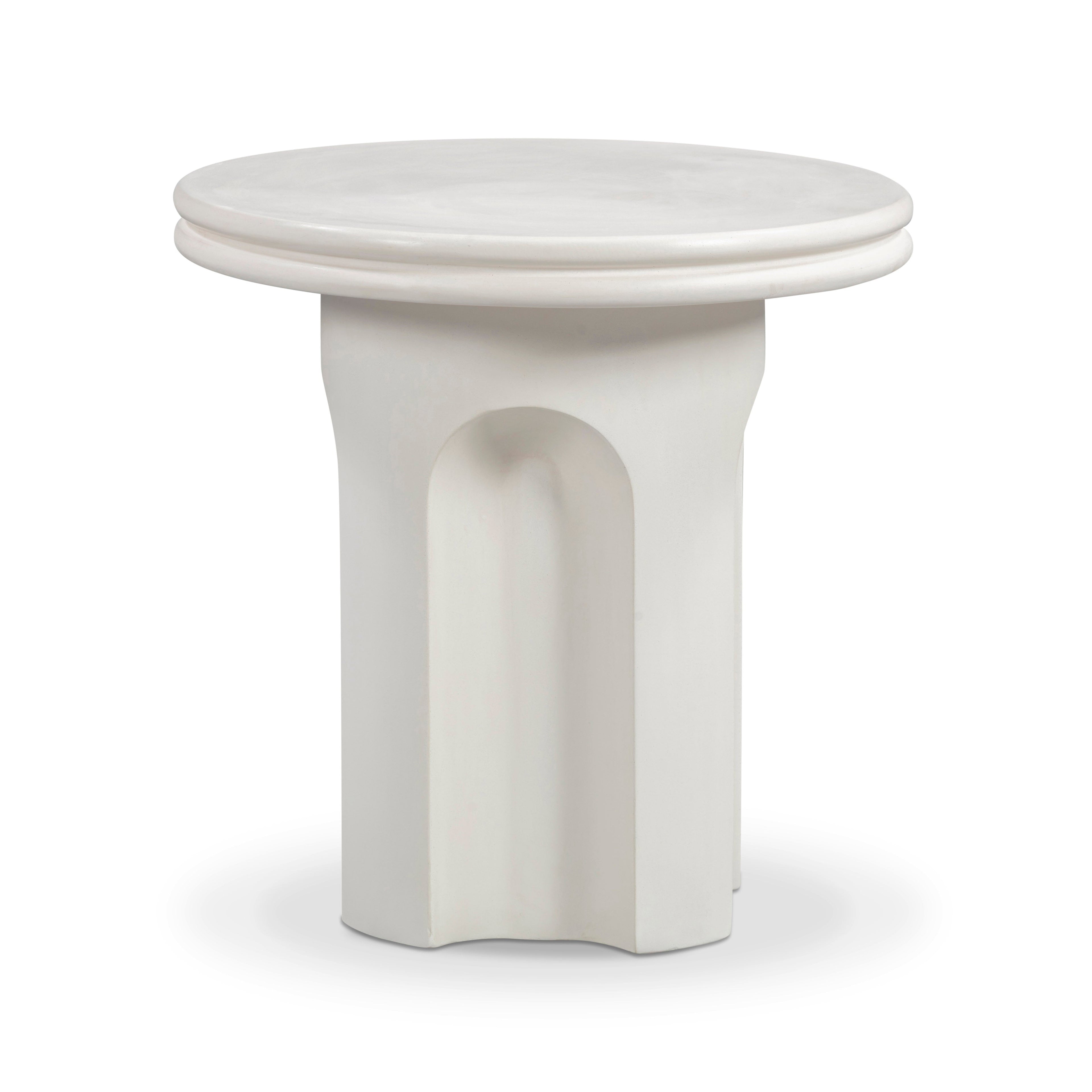 Ivory Indoor/Outdoor Concrete Side Table