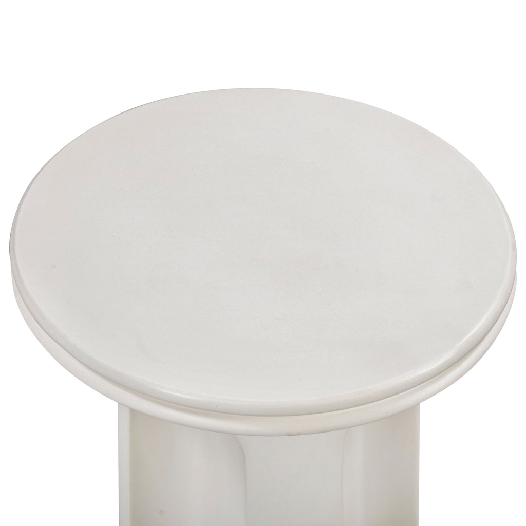 Ivory Indoor/Outdoor Concrete Side Table