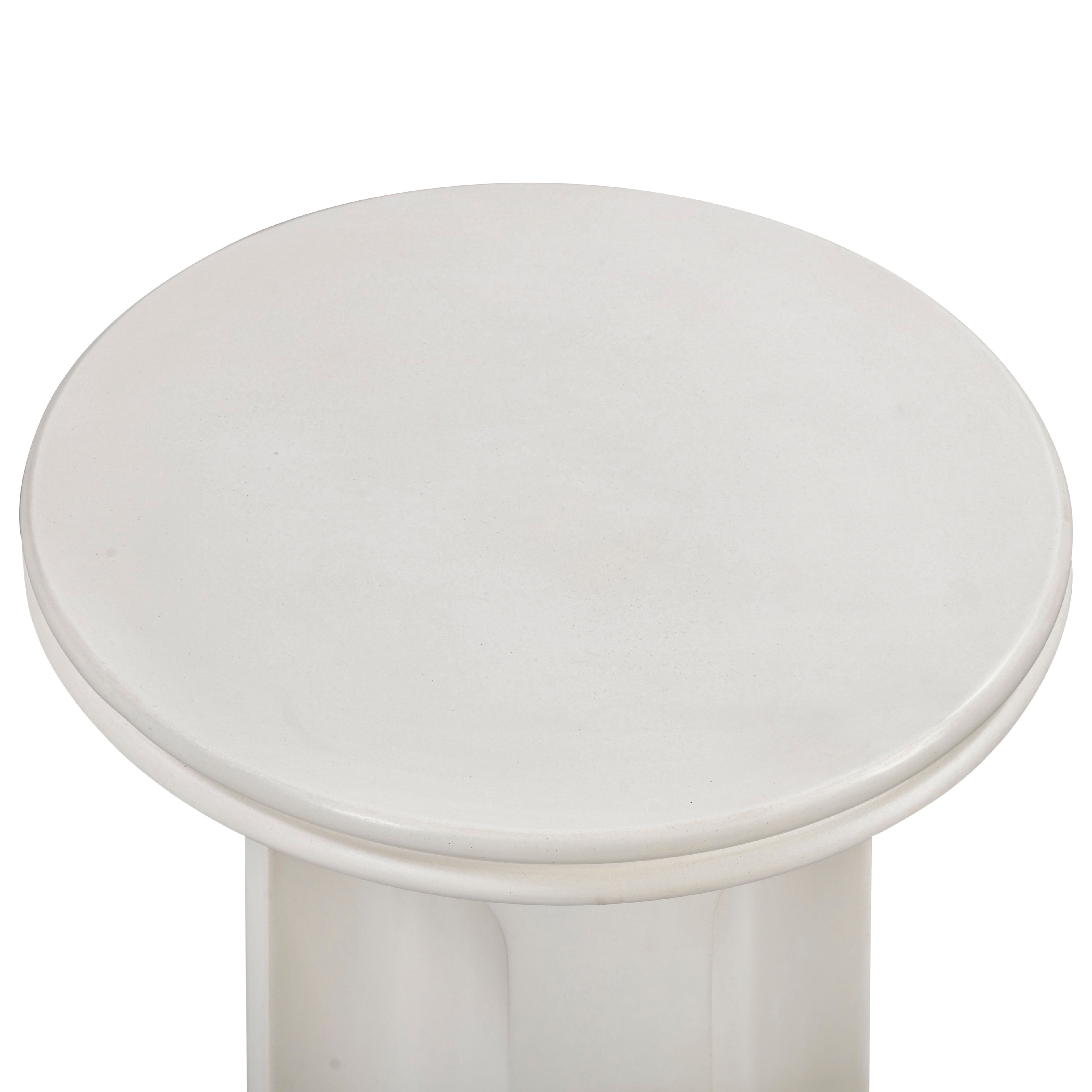 Ivory Indoor/Outdoor Concrete Side Table