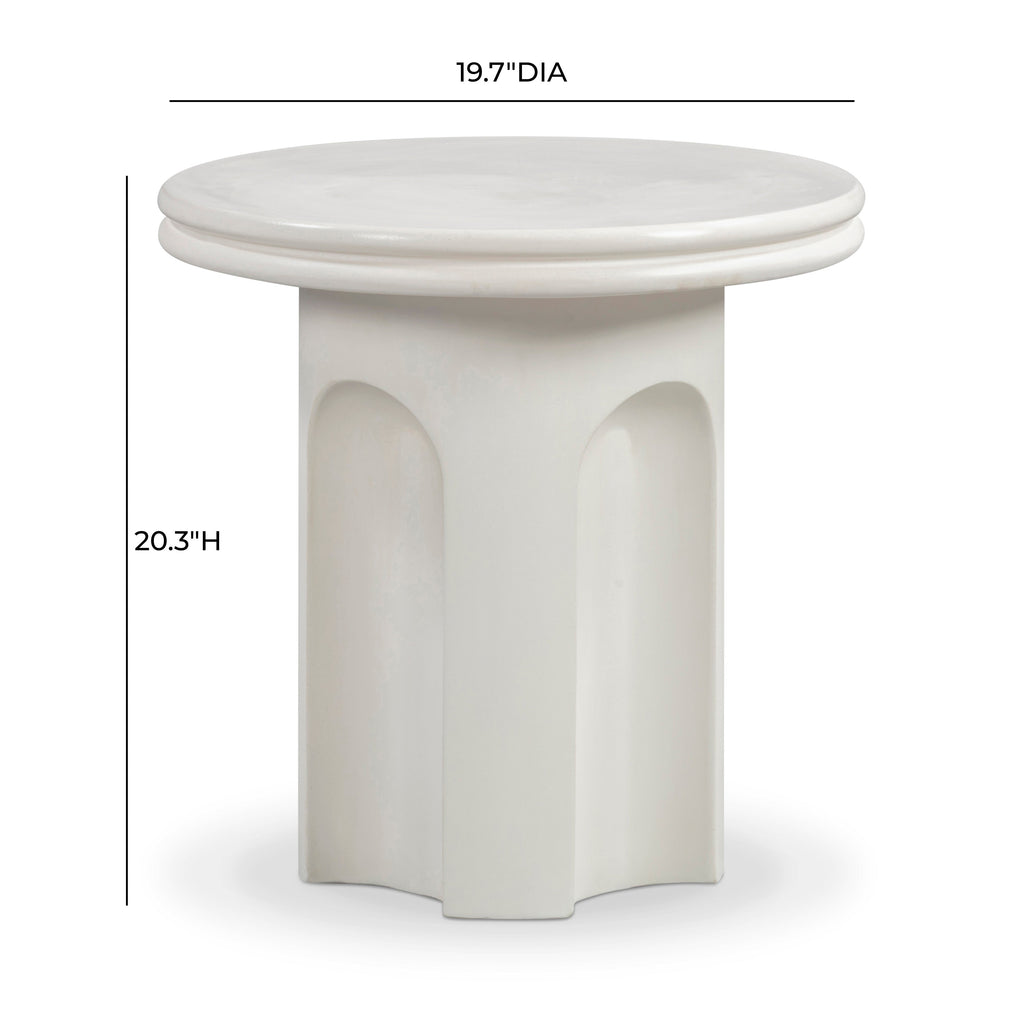 Ivory Indoor/Outdoor Concrete Side Table