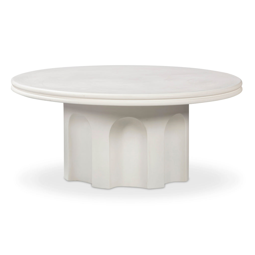 38 Ivory Indoor/Outdoor Concrete Round Coffee Table