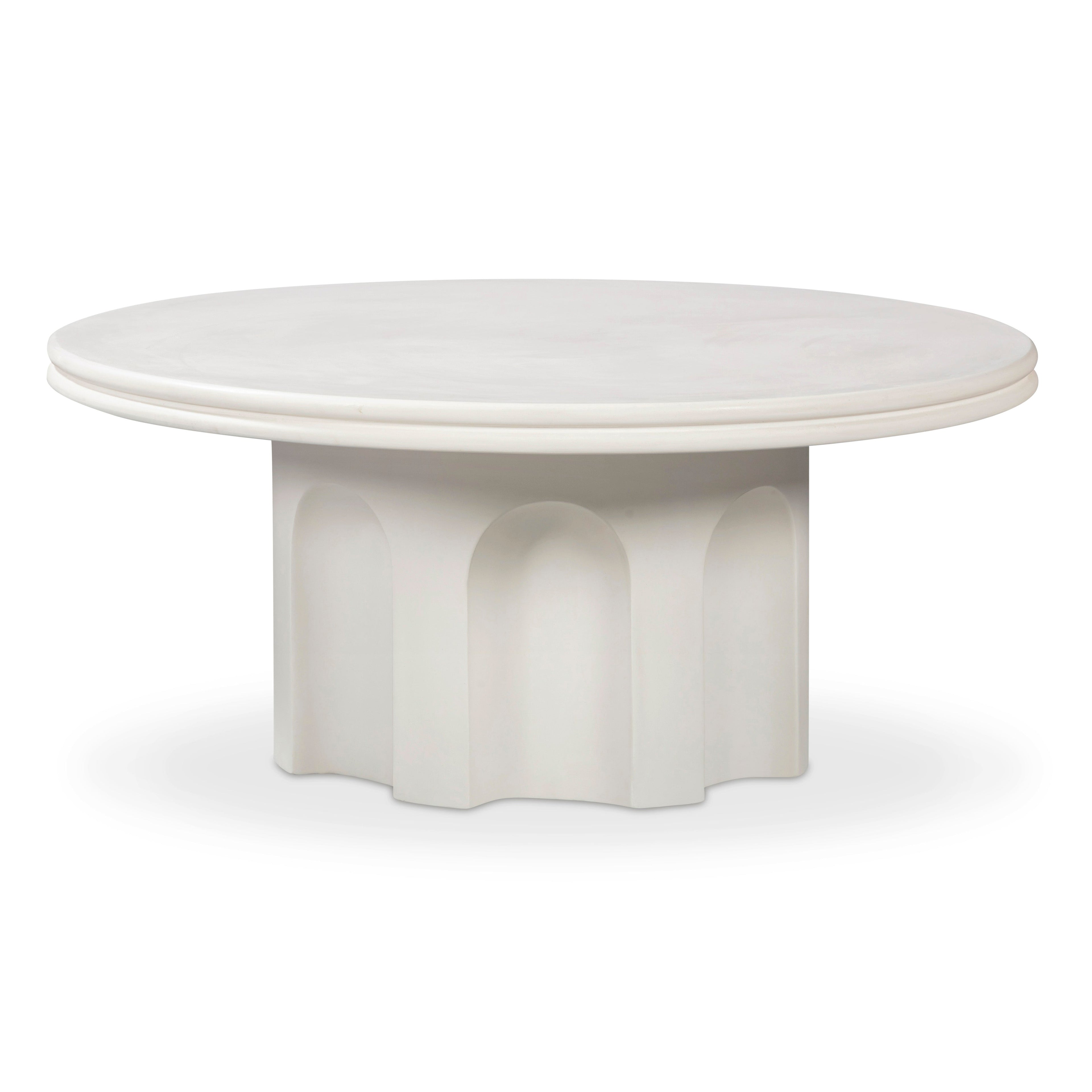 38 Ivory Indoor/Outdoor Concrete Round Coffee Table