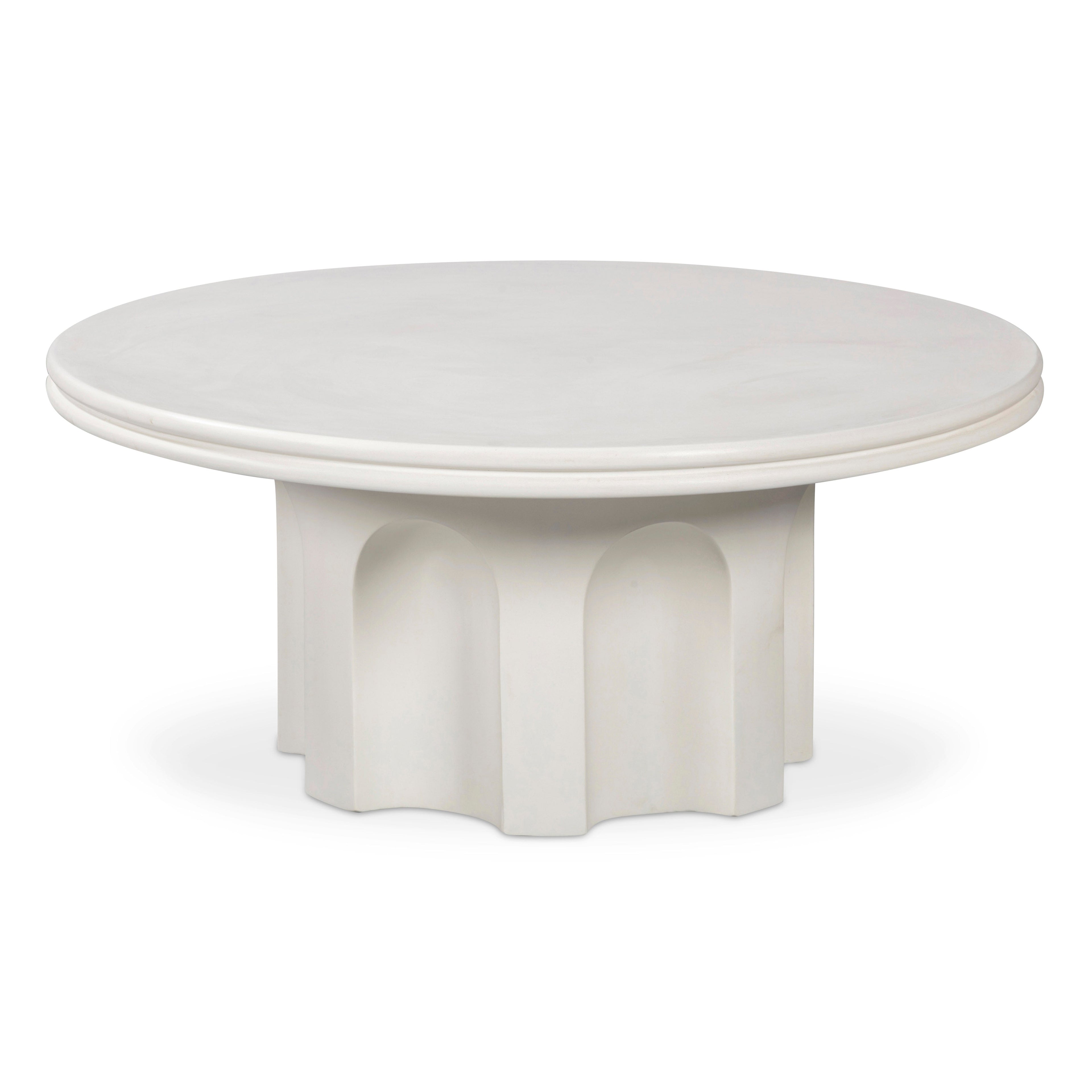 38 Ivory Indoor/Outdoor Concrete Round Coffee Table