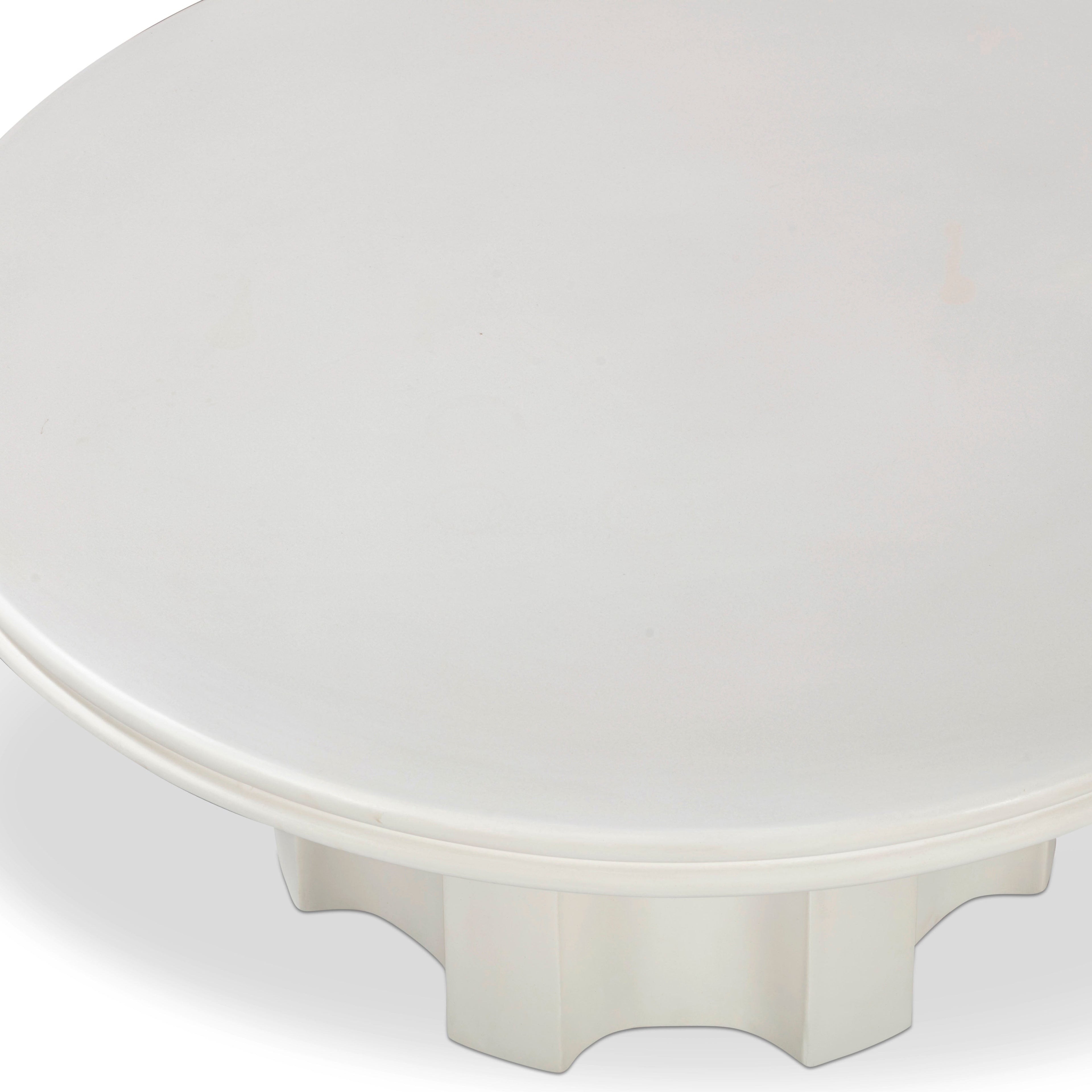 38 Ivory Indoor/Outdoor Concrete Round Coffee Table