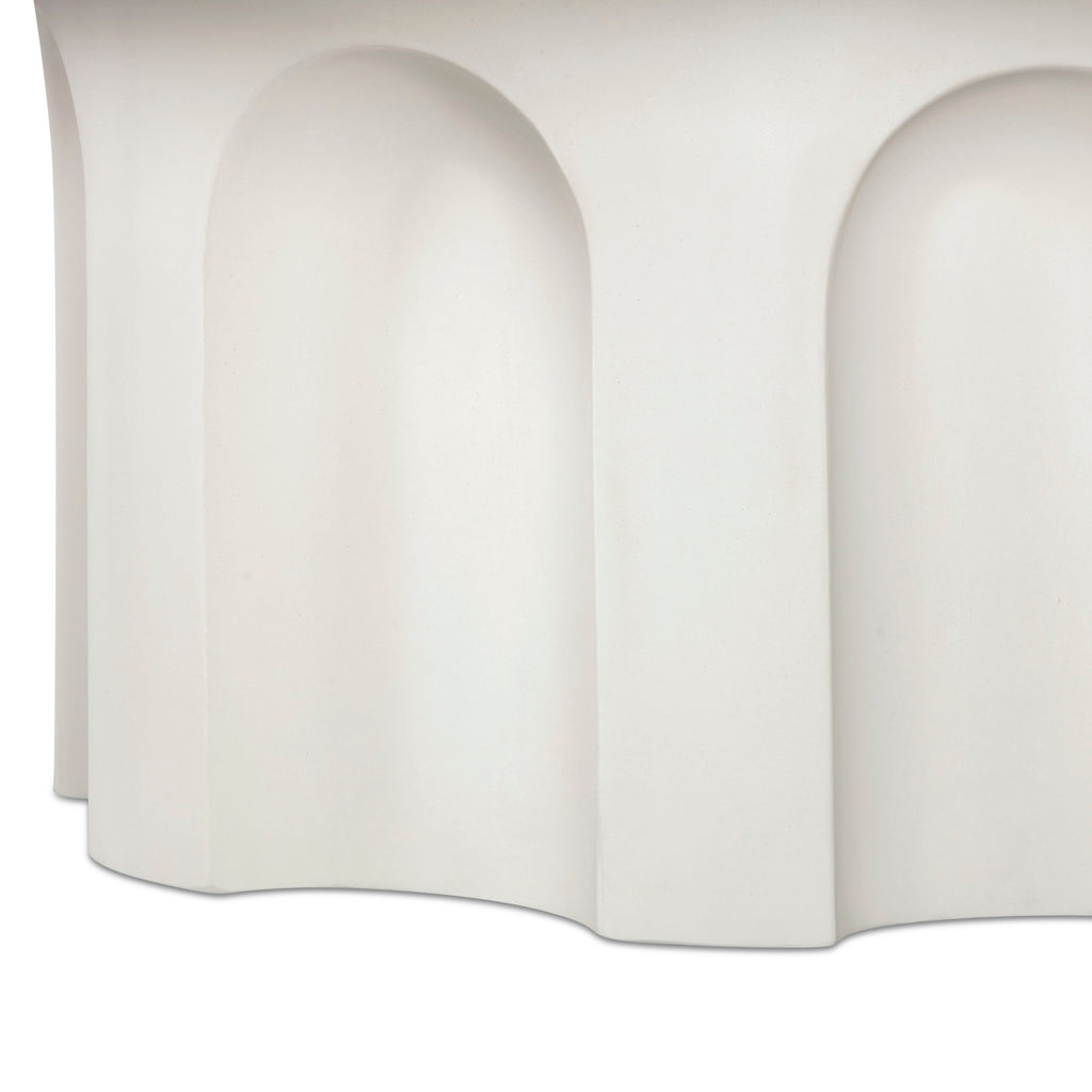 38 Ivory Indoor/Outdoor Concrete Round Coffee Table