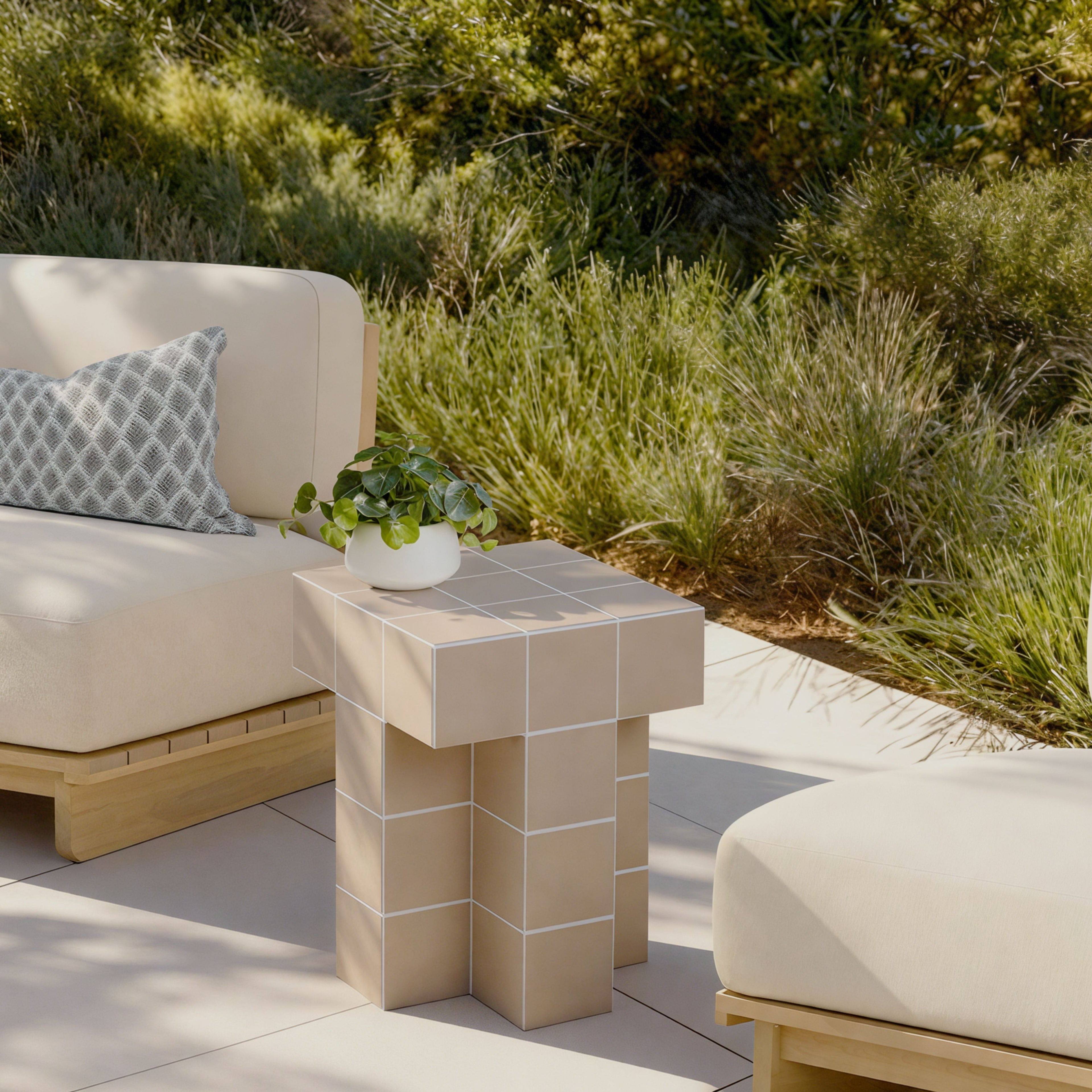 Tile Concrete Indoor/Outdoor Side Table