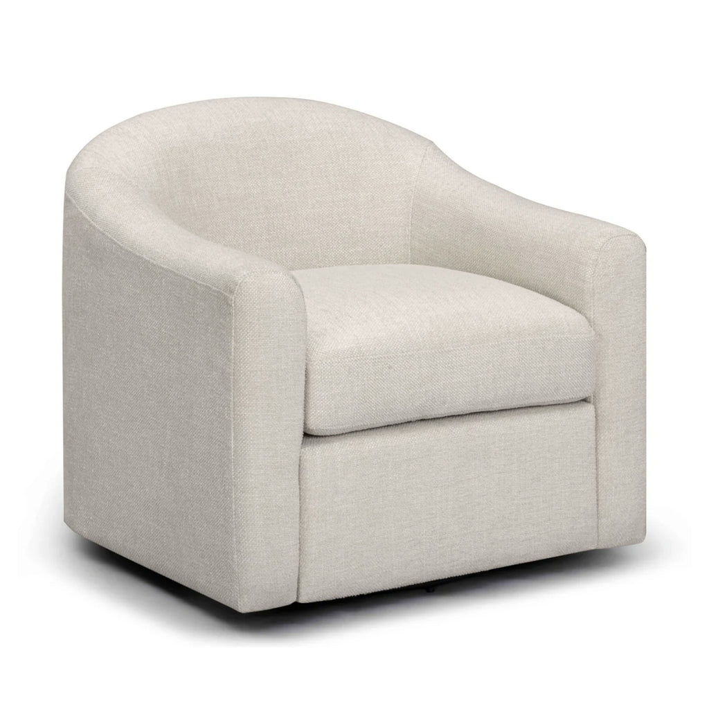 Contract-Grade Basketweave Fabric Swivel Accent Chair