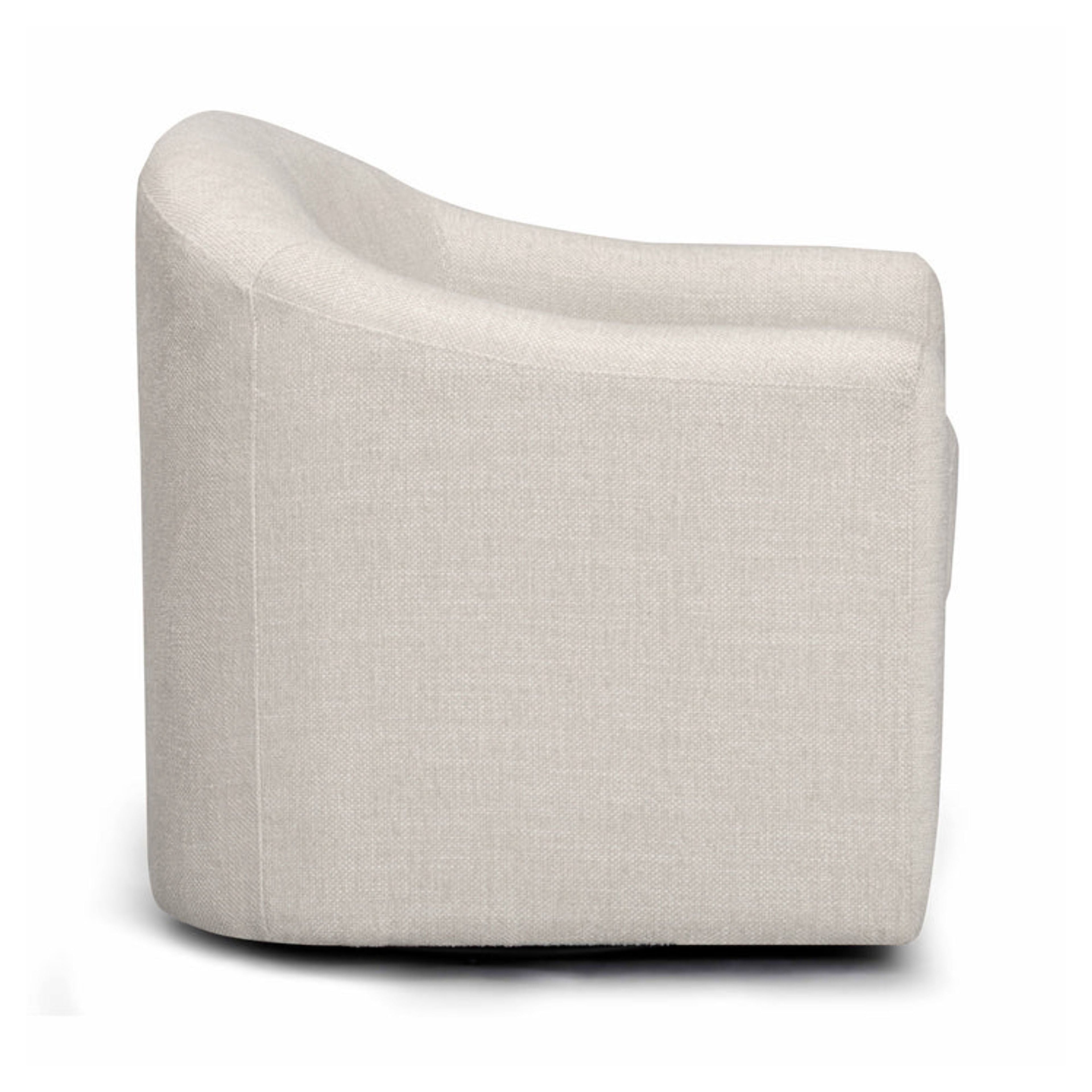 Contract-Grade Basketweave Fabric Swivel Accent Chair