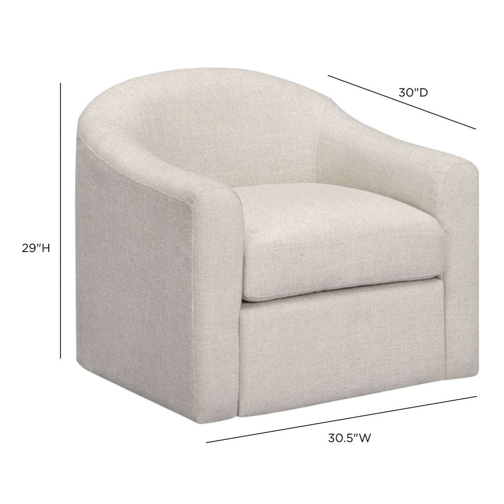 Contract-Grade Basketweave Fabric Swivel Accent Chair