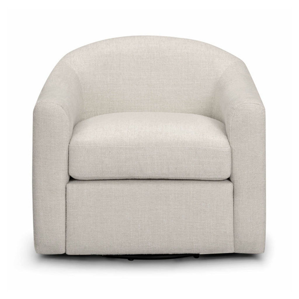 Contract-Grade Basketweave Fabric Swivel Accent Chair