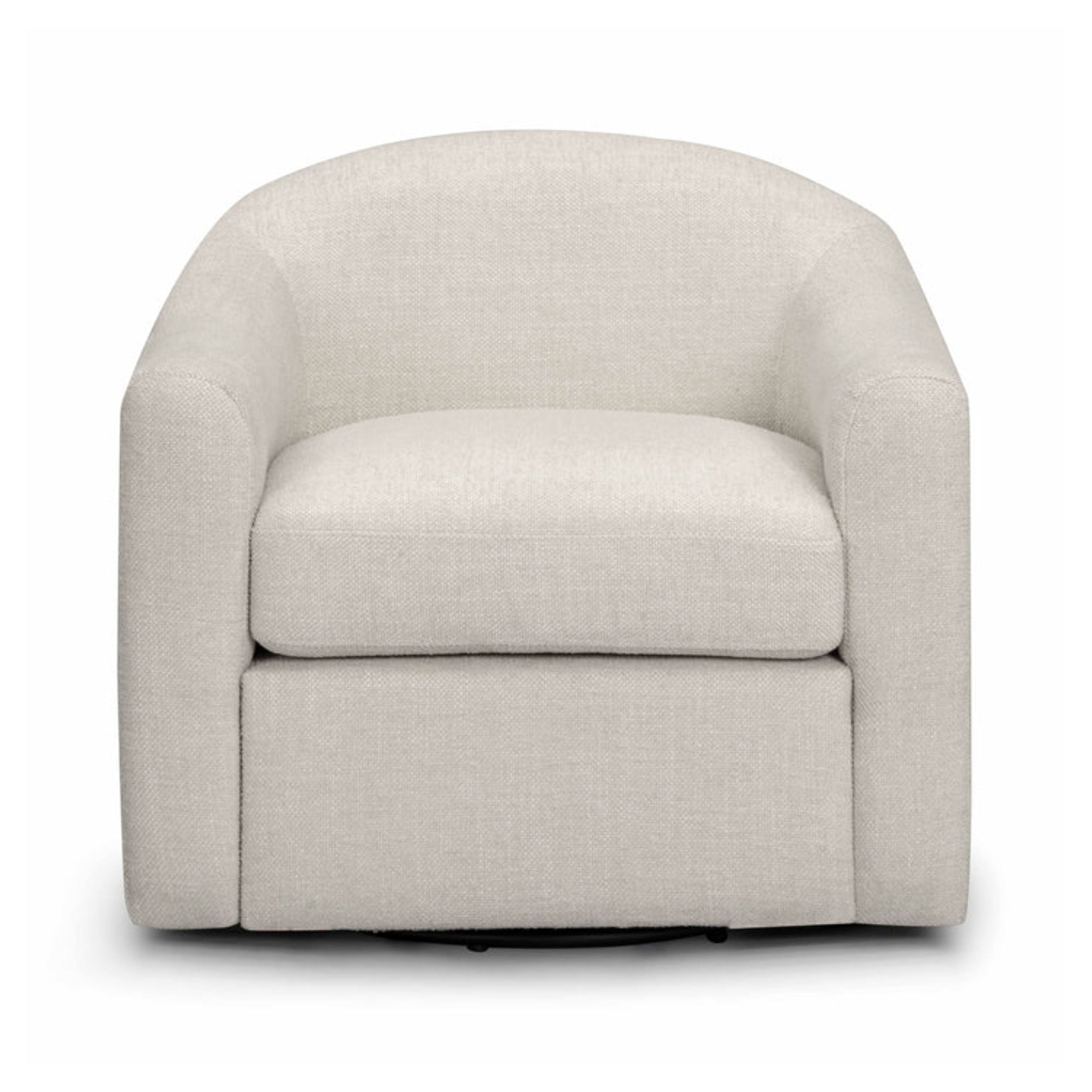 Contract-Grade Basketweave Fabric Swivel Accent Chair