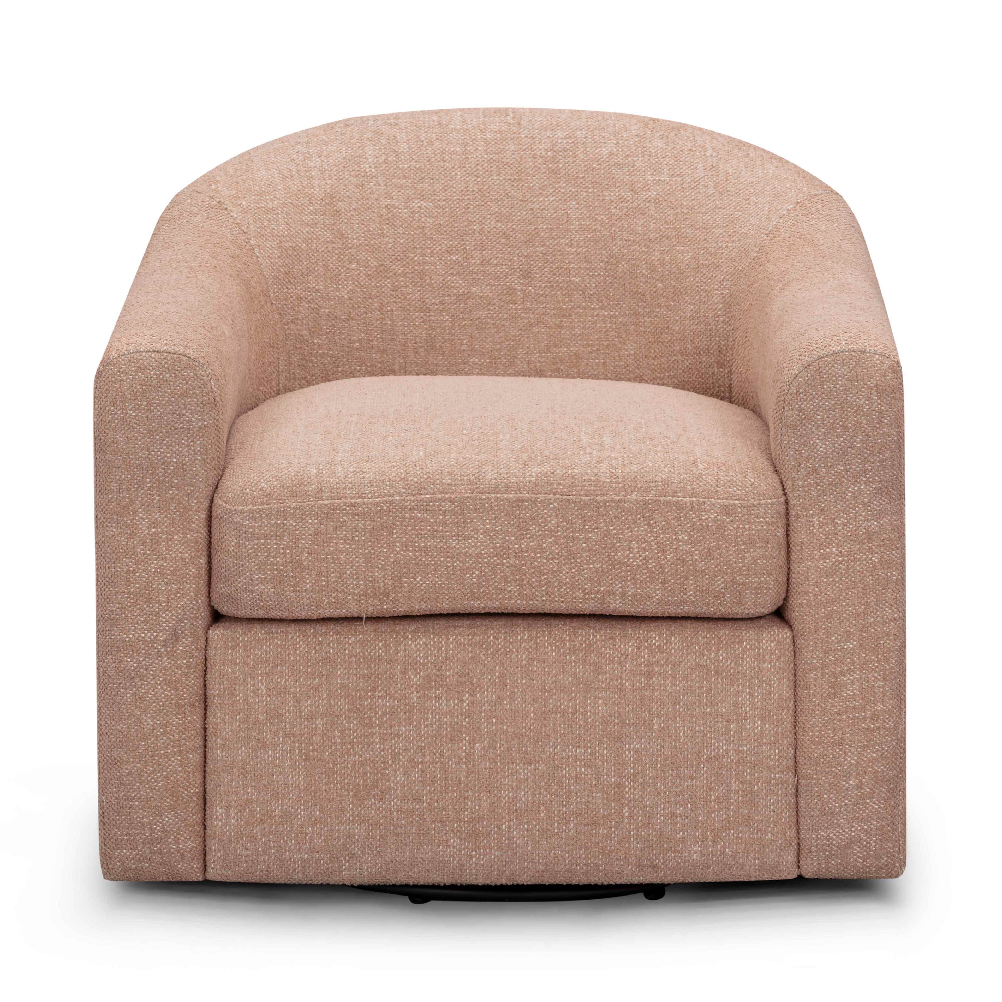 Contract-Grade Basketweave Fabric Swivel Accent Chair