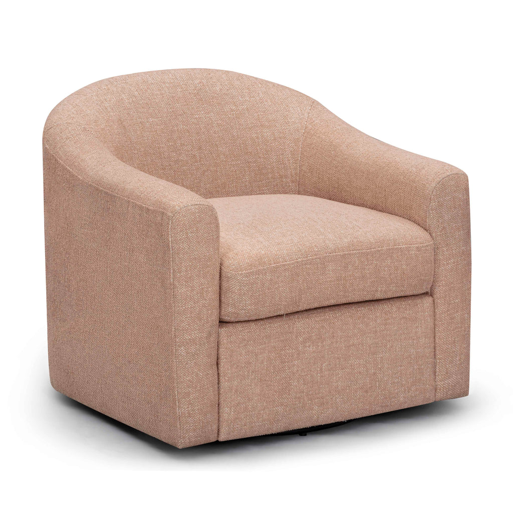Contract-Grade Basketweave Fabric Swivel Accent Chair