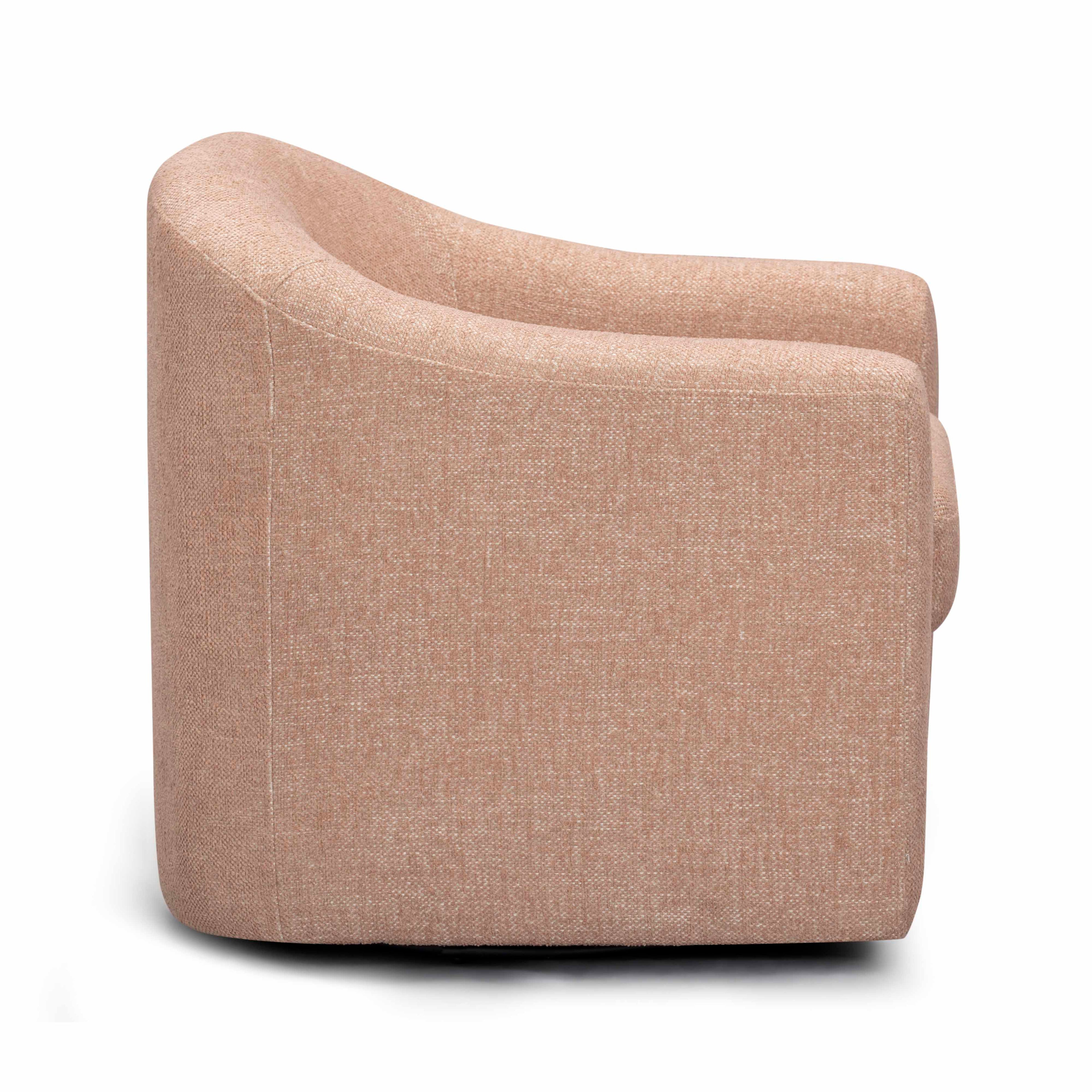 Contract-Grade Basketweave Fabric Swivel Accent Chair