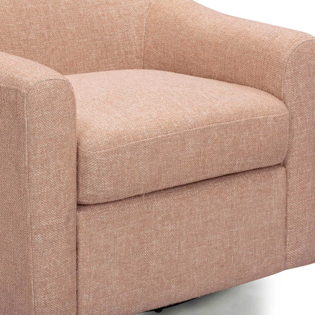 Contract-Grade Basketweave Fabric Swivel Accent Chair