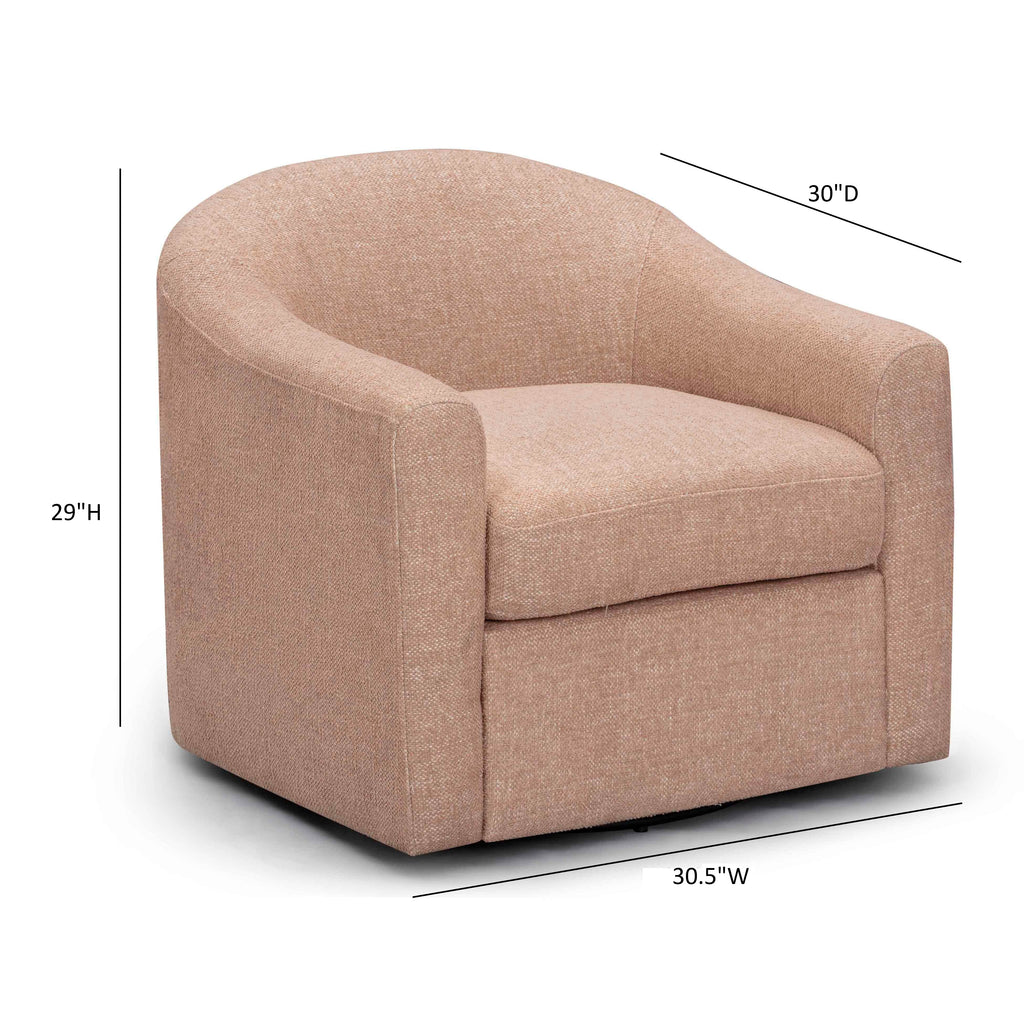 Contract-Grade Basketweave Fabric Swivel Accent Chair