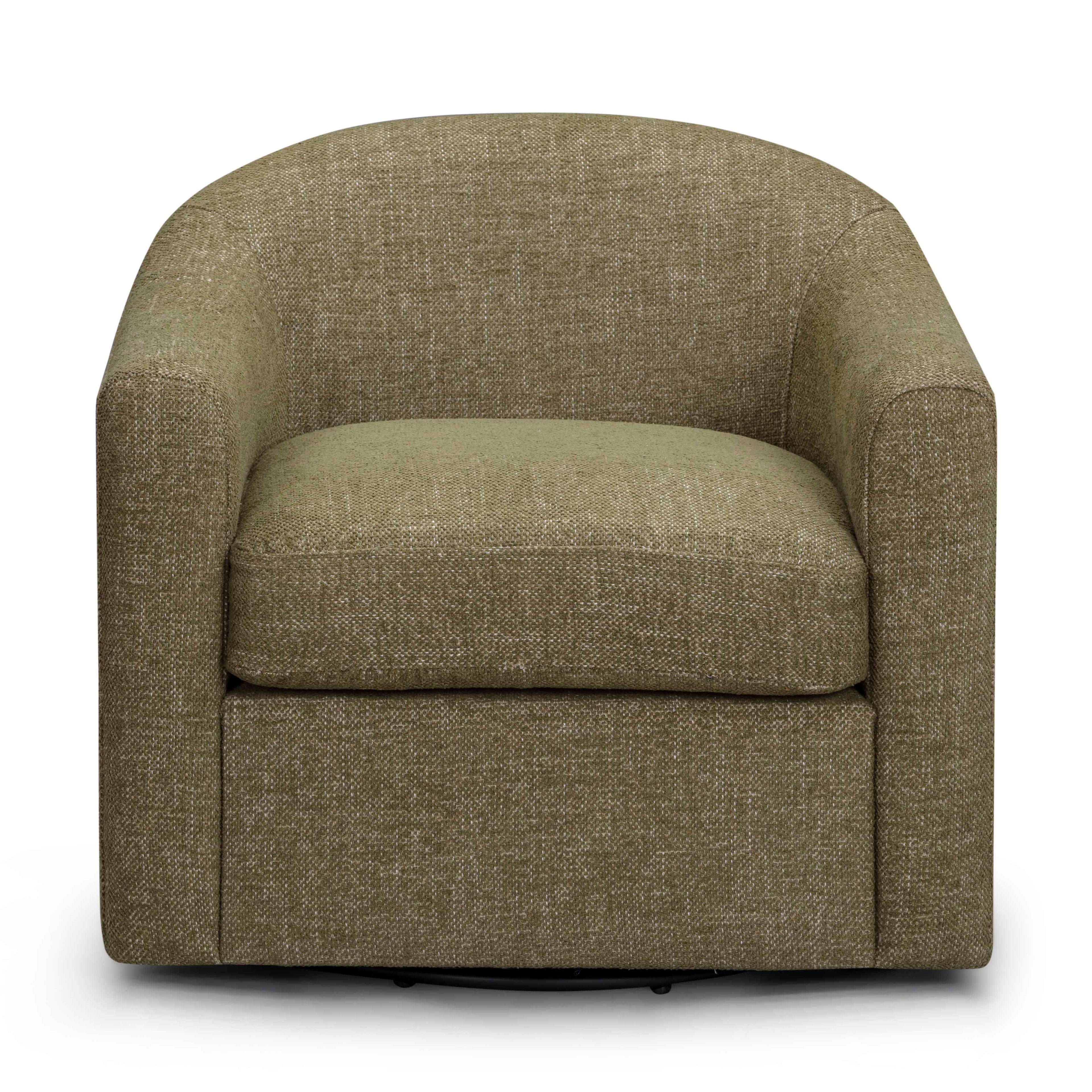 Contract-Grade Basketweave Fabric Swivel Accent Chair