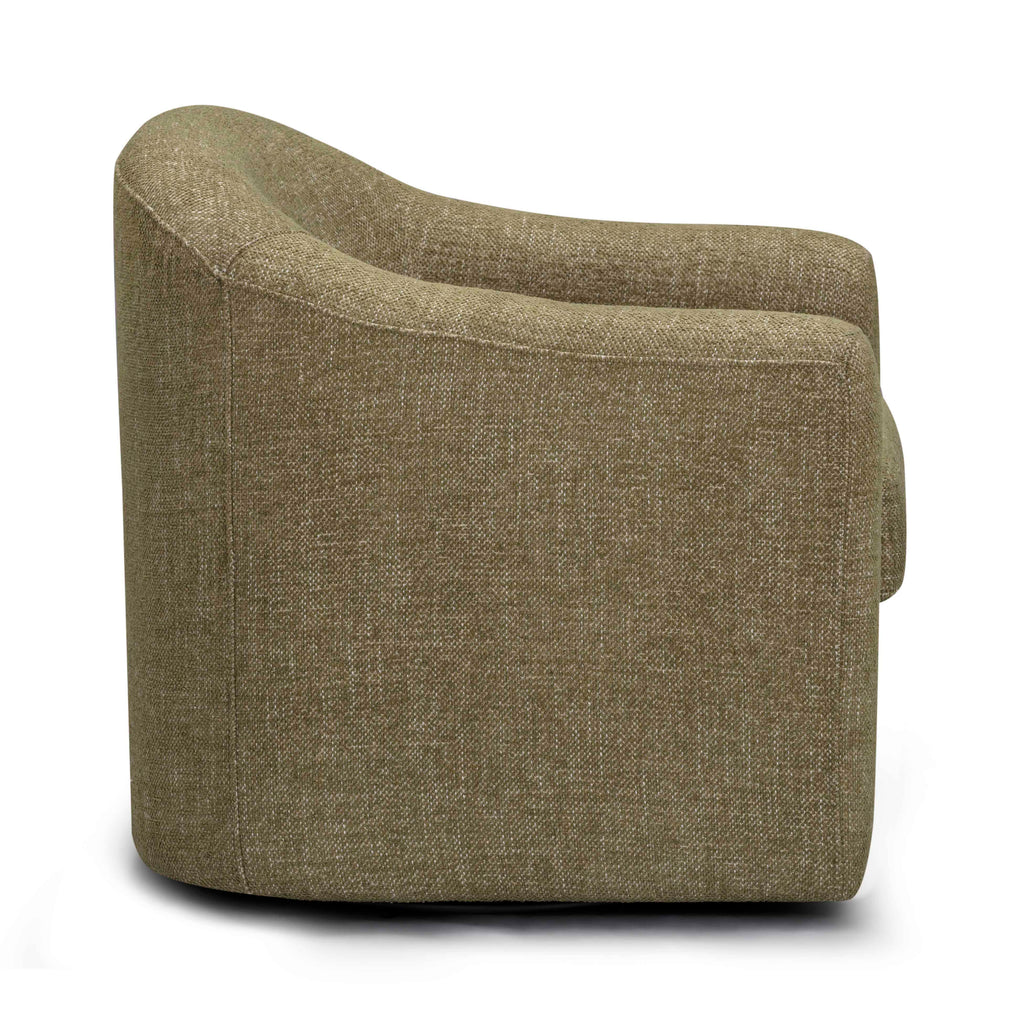 Contract-Grade Basketweave Fabric Swivel Accent Chair
