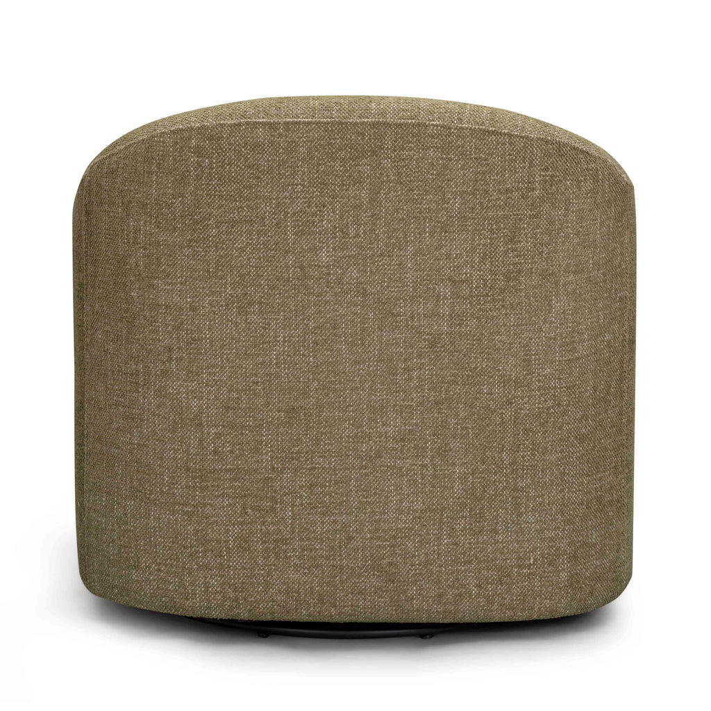 Contract-Grade Basketweave Fabric Swivel Accent Chair