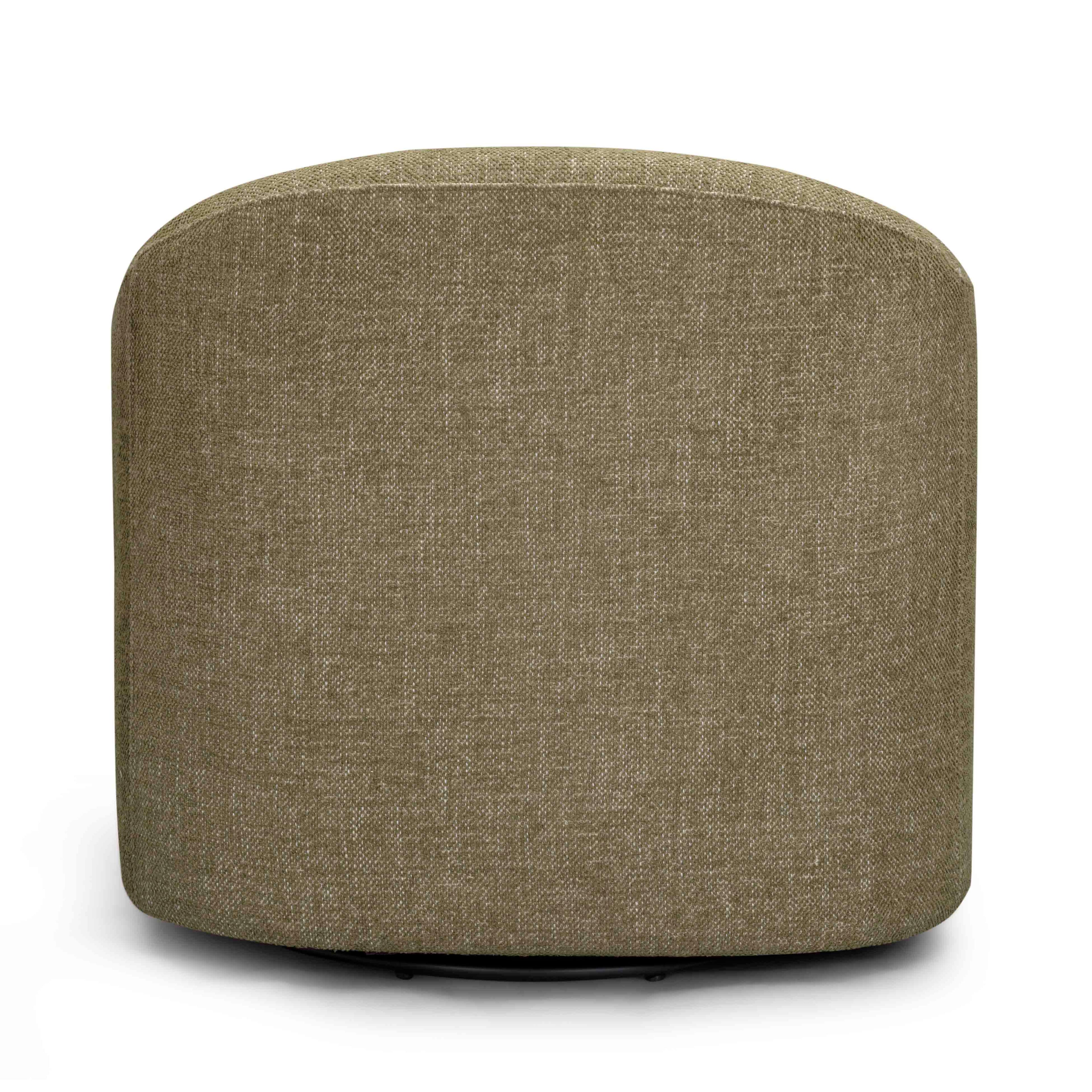Contract-Grade Basketweave Fabric Swivel Accent Chair